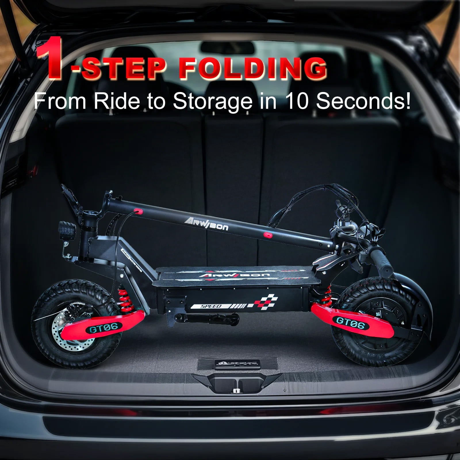 Kunyun 1200W Electric Scooter for Adults, Off-Road Folding Commuter with 11 in Tires (Black, 68 lb) dvalp