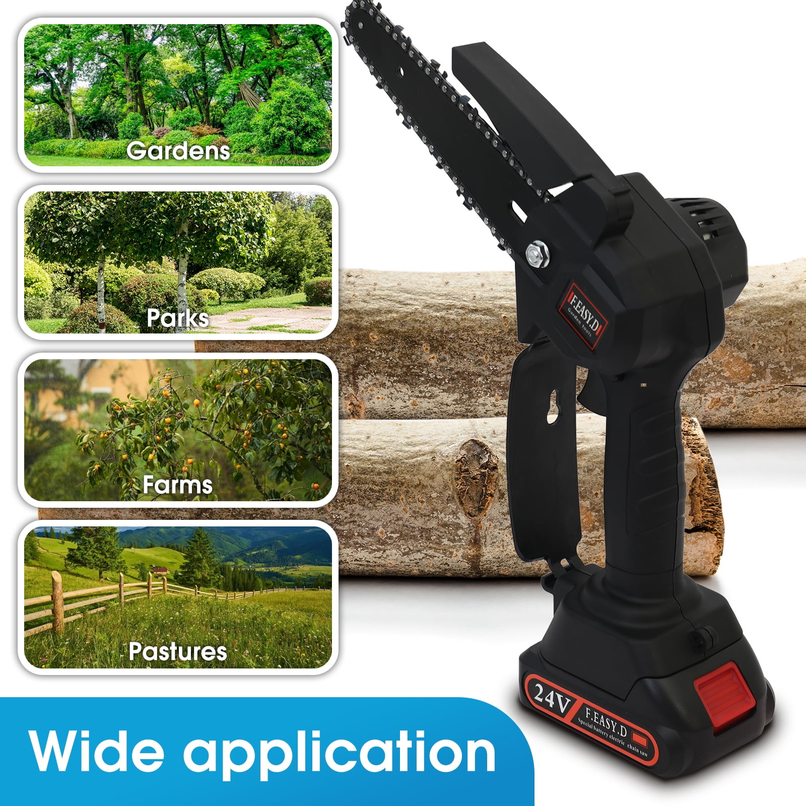 BAOKALER 2-in-1 Cordless Pole Saw and Mini Chainsaw, Telescopic Tree Trimmer for Yard Maintenance (Black, 3.5 ft to 6 ft) sn3sp