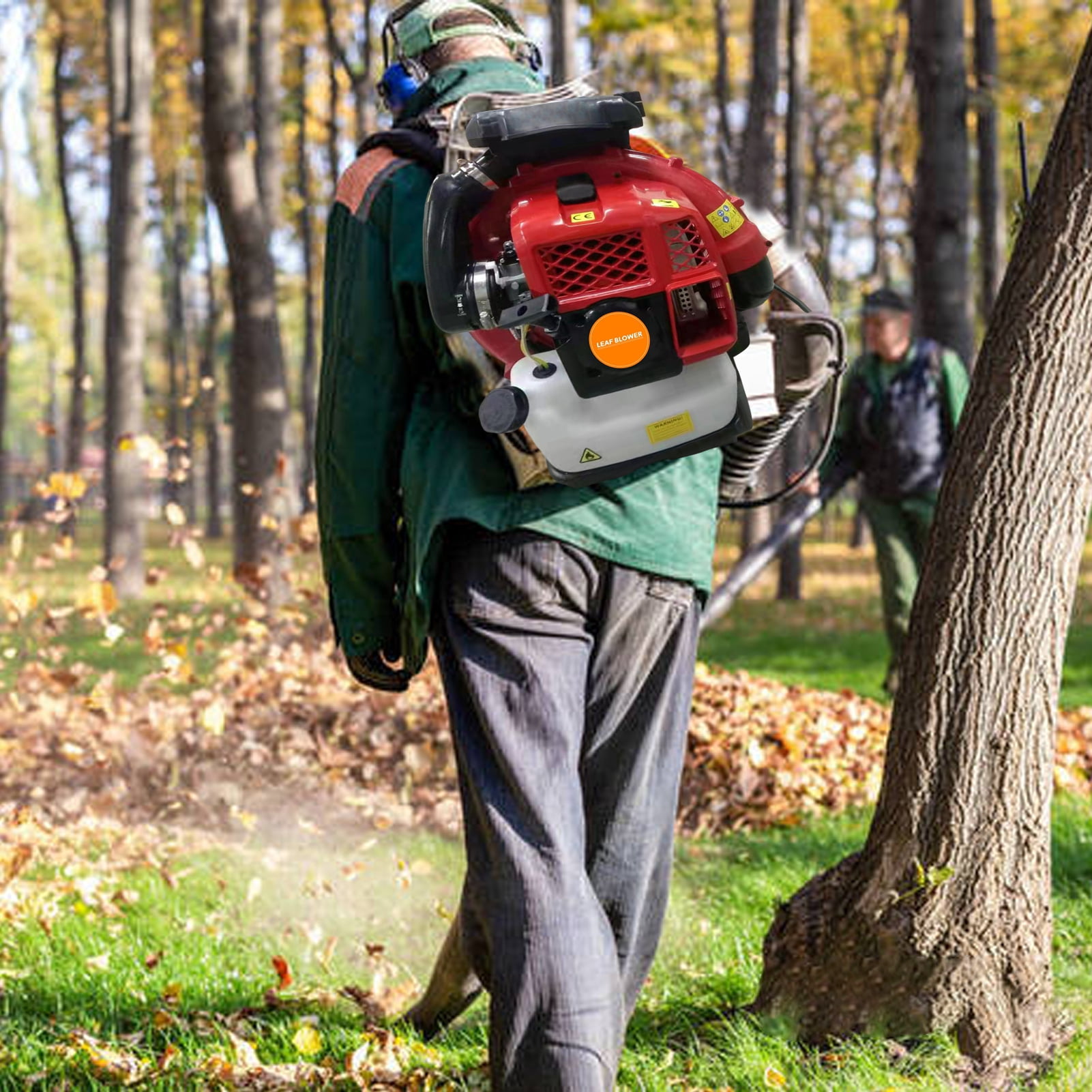 Wharick 80cc Backpack Leaf Blower, 900CFM Gas Powered 2-Stroke Engine for Lawn and Snow Clearing (80cc, 900CFM) 72ree