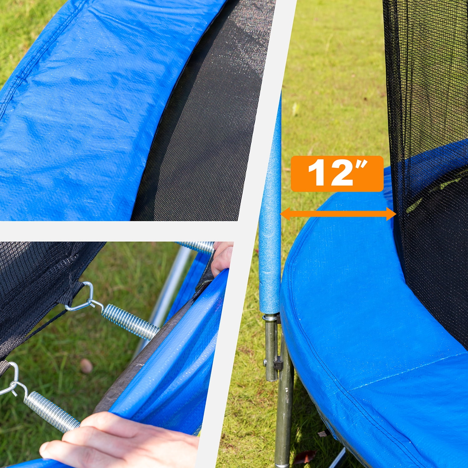 Sumdeal 14ft Outdoor Trampoline with Safety Enclosure and Ladder (Blue, 14 ft) ey7wa