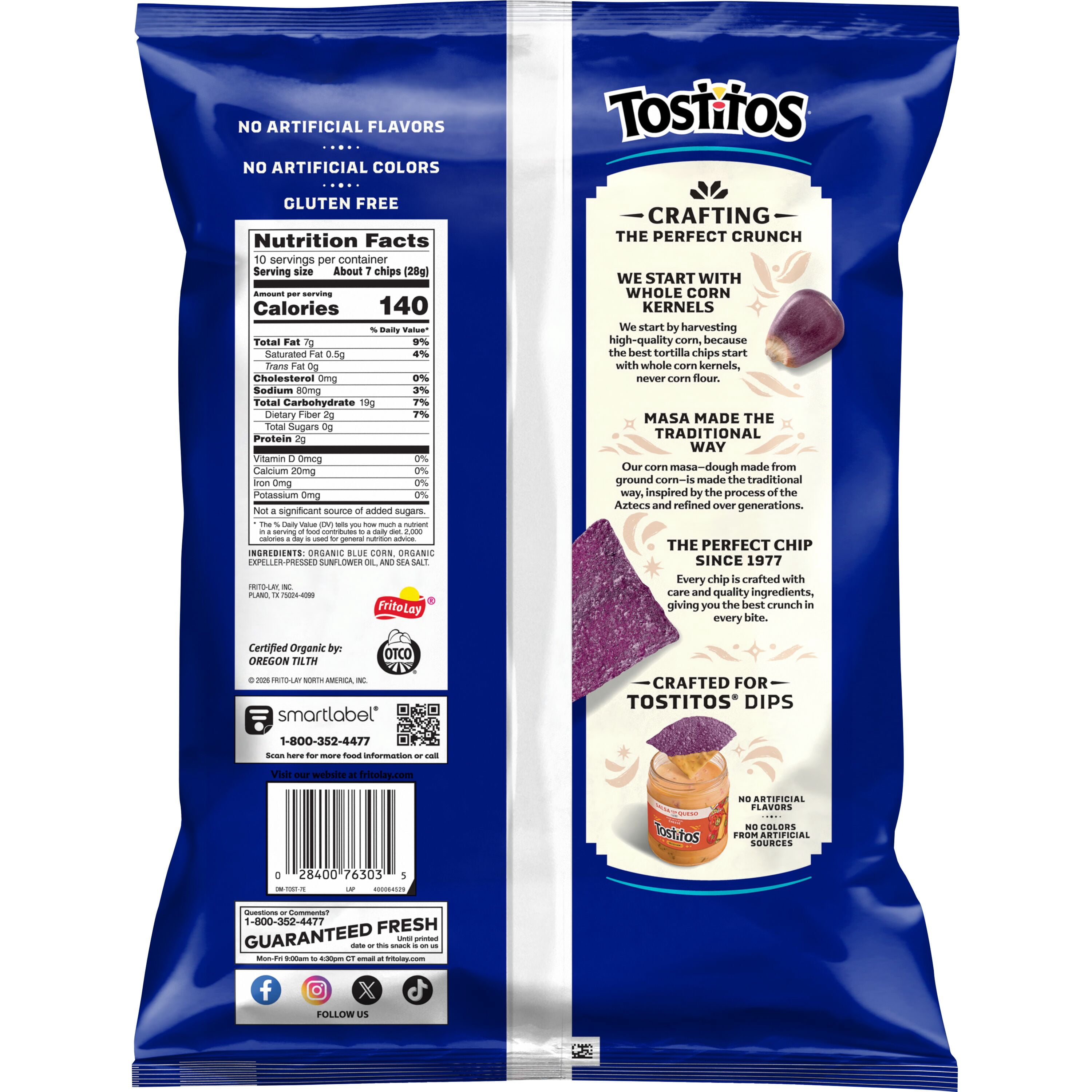 Tostitos Organic Blue Corn Tortilla Chips (Blue, 10 oz) itnyj