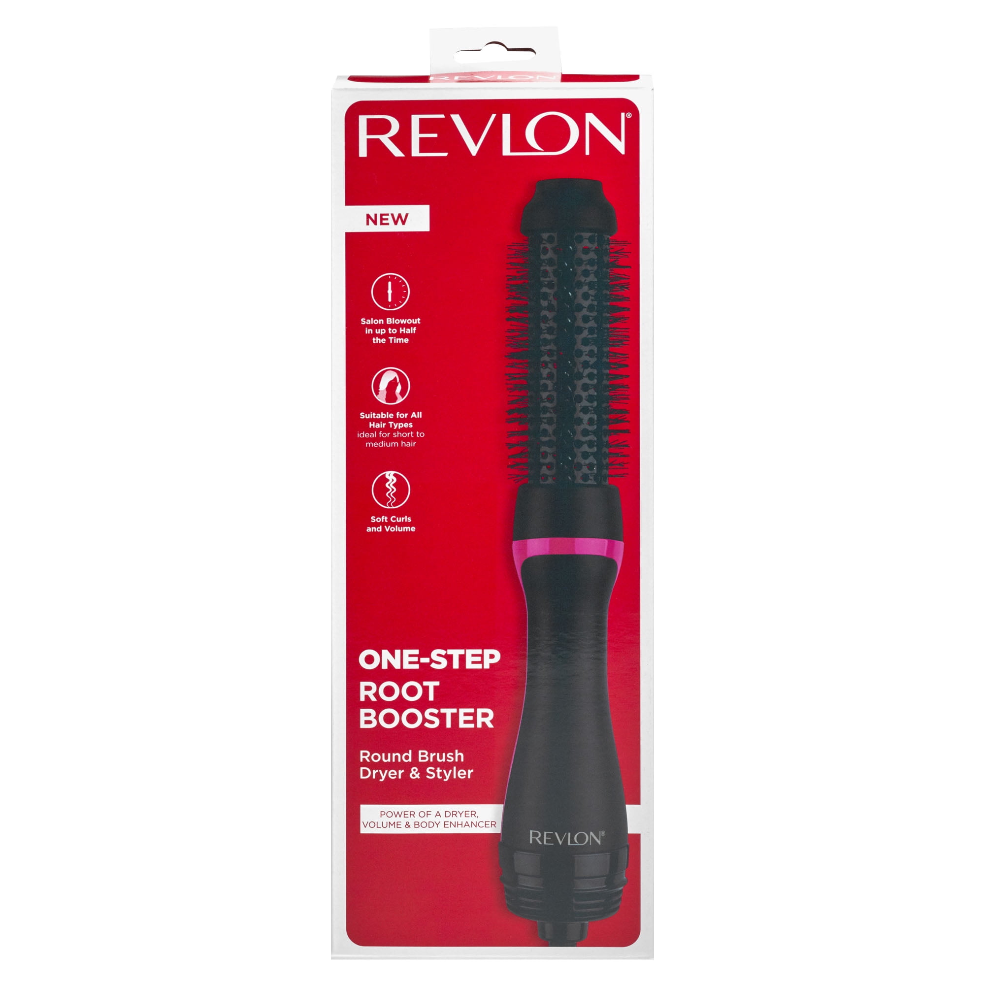 Revlon One-Step Root Booster Round Hair Dryer and Styler (Black, 1.5 in) hb97h