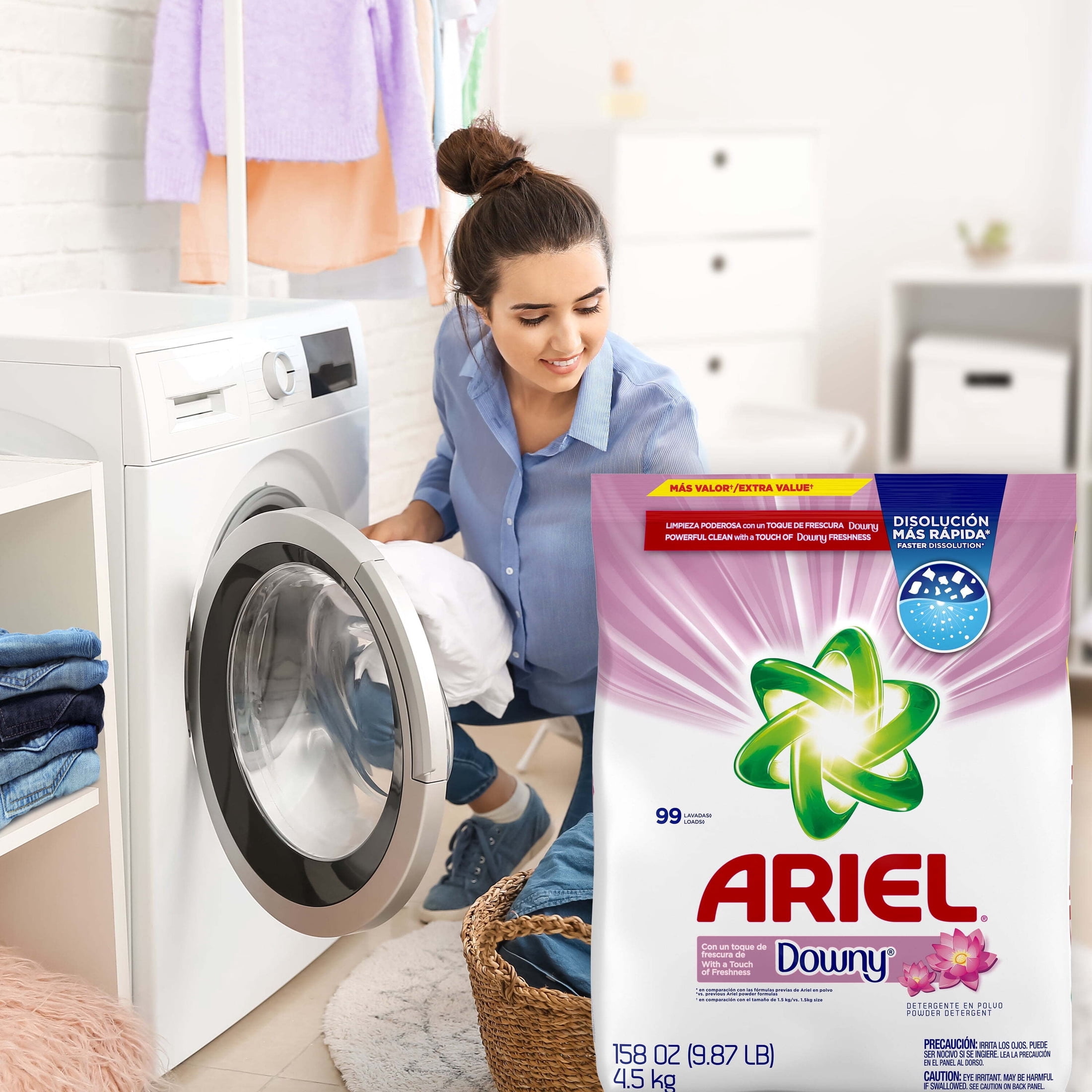 Ariel Laundry Detergent Powder with Downy Freshness, Deep Cleaning Formula (6 Pack, 52 oz per pack) 043zz