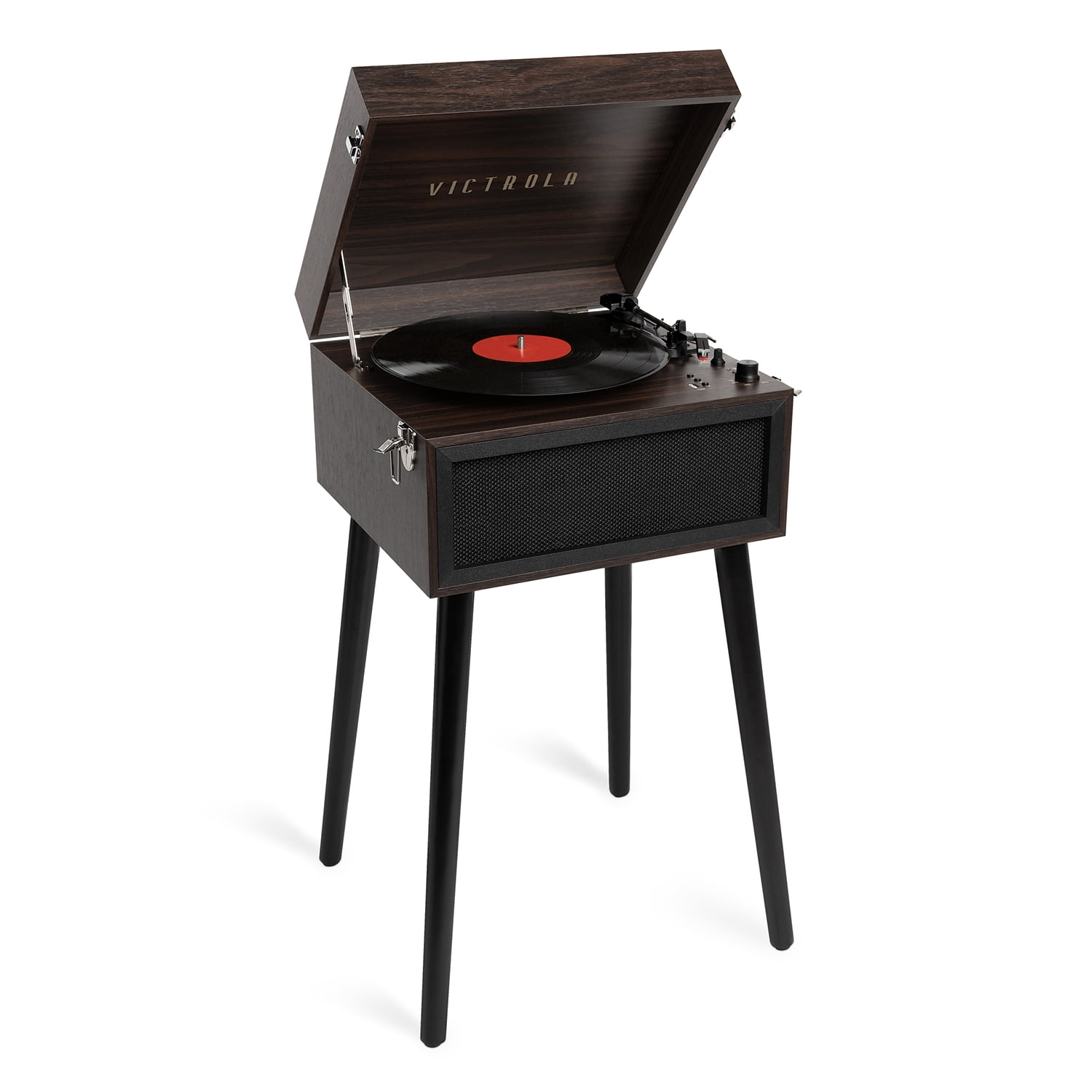 Victrola Liberty Bluetooth Record Player 3-Speed Turntable with Stand (Brown, 17.1 in x 15.7 in x 11 in) 7dp6p