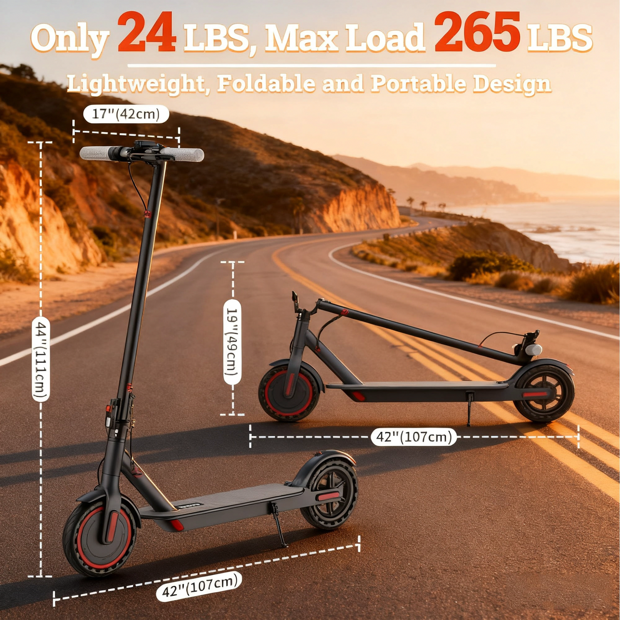 Joyhis Electric Scooter, Foldable Commuter E-Scooter with 350W Motor, Dual Braking System, 21 Mile Range (Grey, 8.5 in Tires) wzcnc