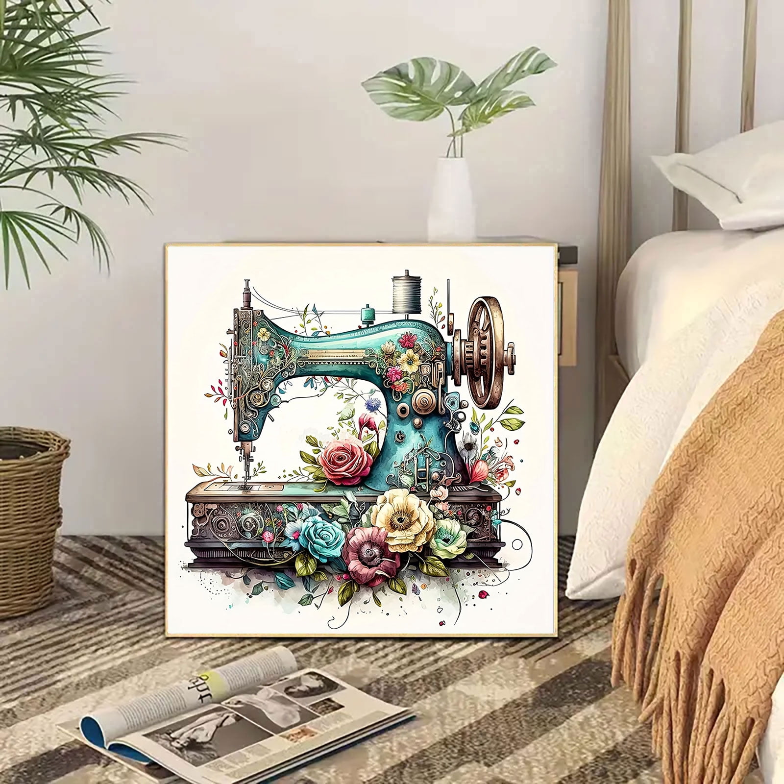 BYGFHLYW Sewing Machine Diamond Art Kit for Adults and Beginners (Full Round Drill, 13.8 x 13.8 in) fbov8