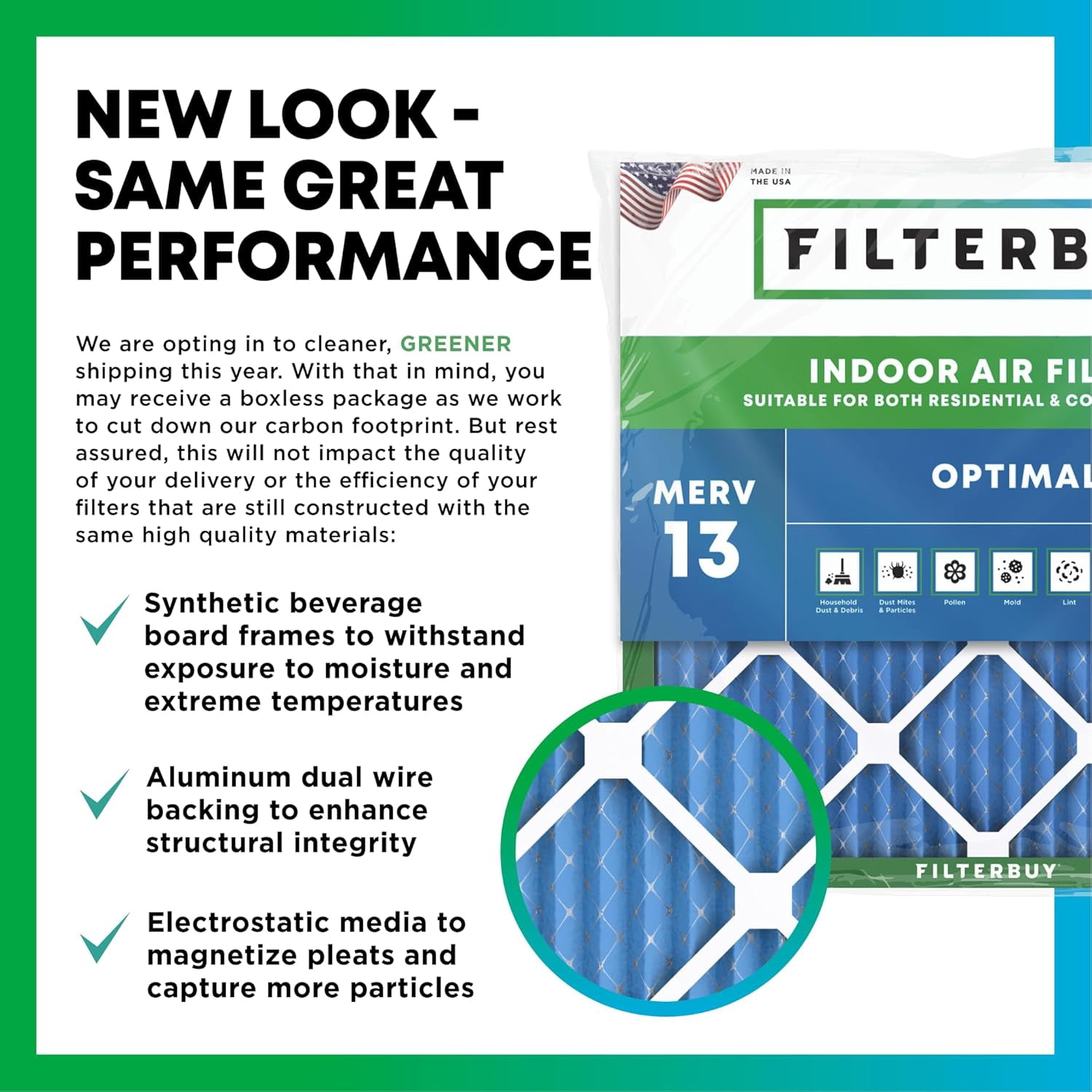 Filterbuy 20x20x1 MERV 13 Health Defense Pleated HVAC AC Furnace Air Filter (1-Pack) yd4c0