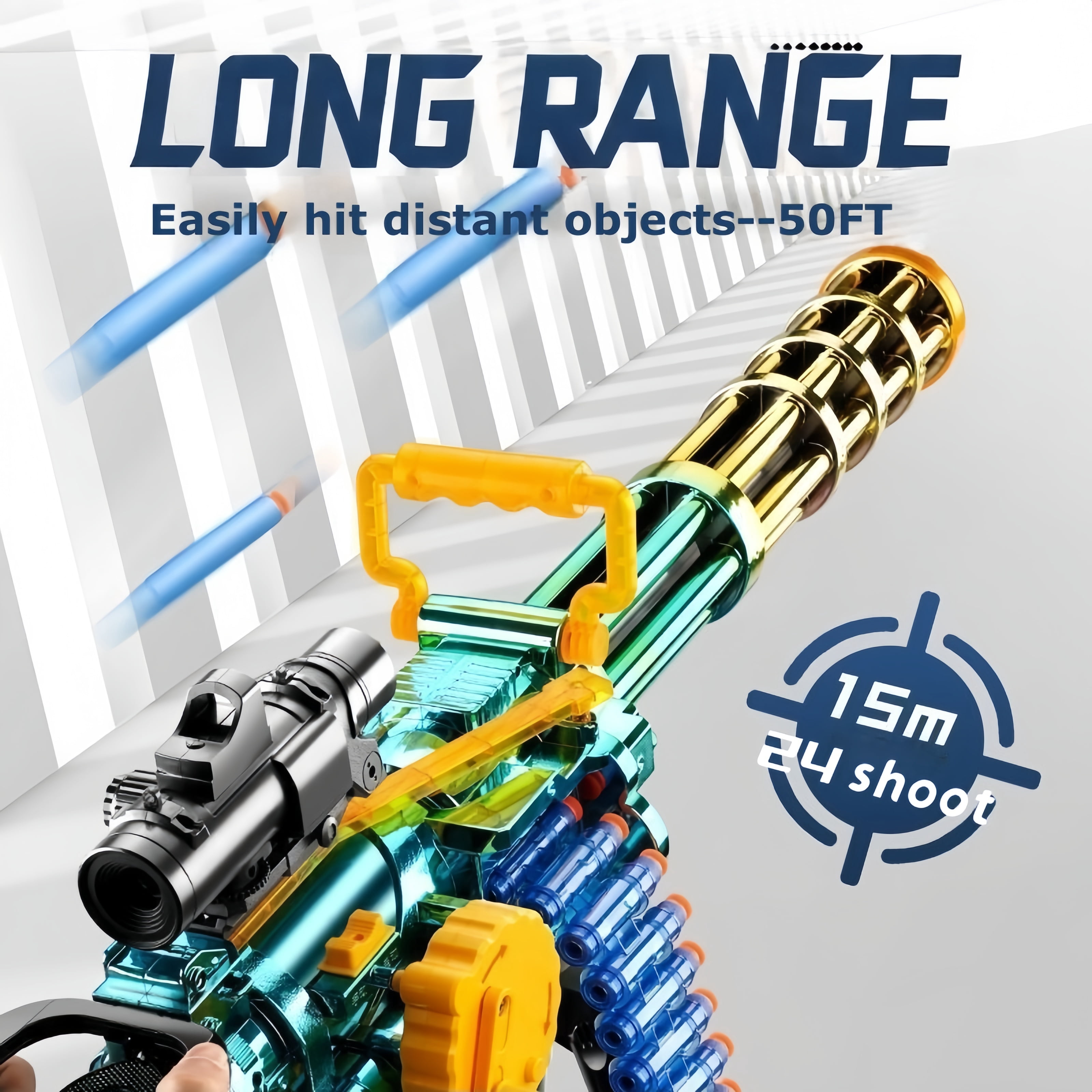 Lehui Toys Manual Foam Dart Blaster Set with 24-Round Chain and 40 EVA Darts (40 Count) qqeat