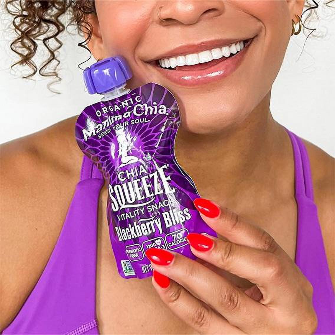 Mamma Chia Chia Squeeze Vitality Snack, Blackberry Bliss (3.5 oz, 4 Count) iz4wz