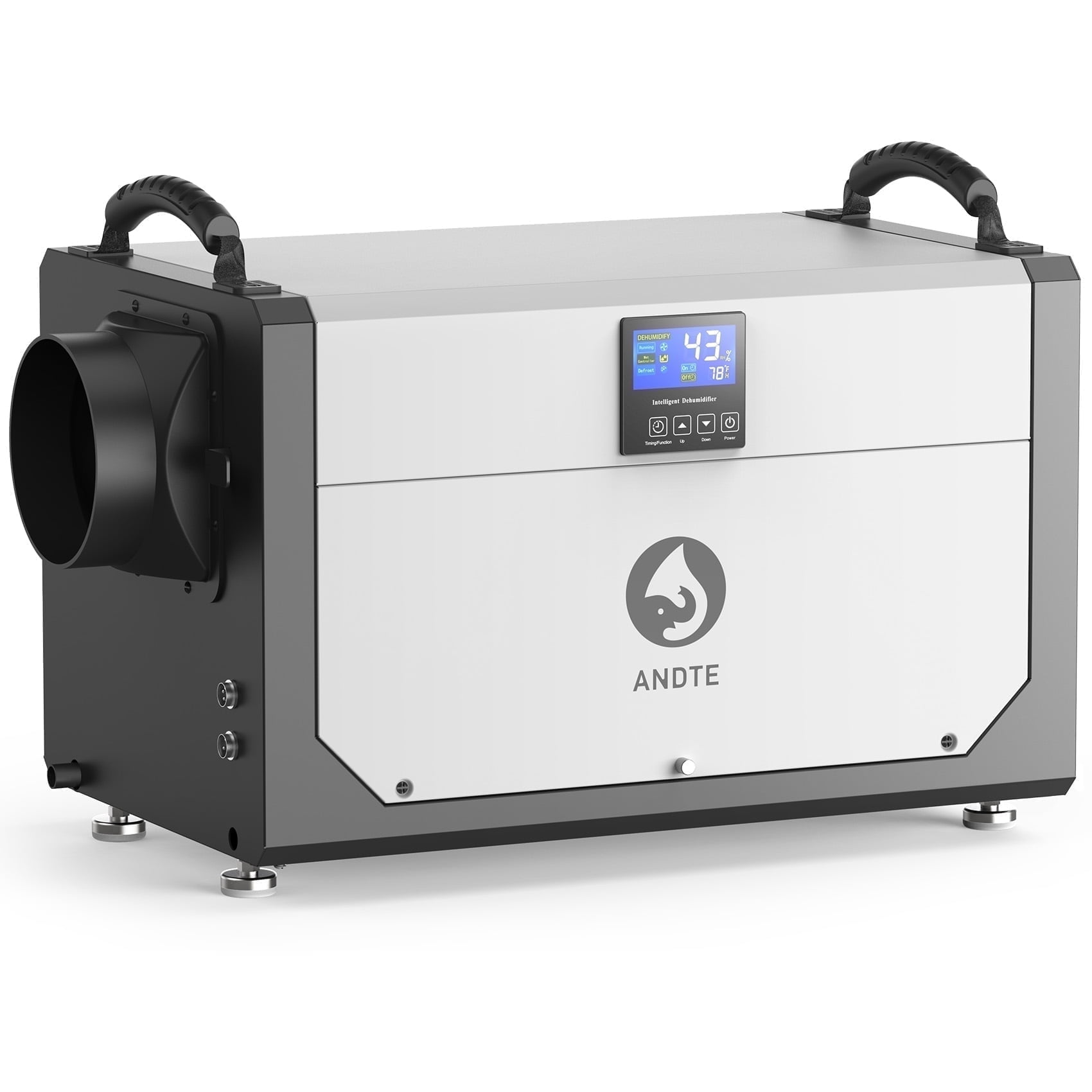 ANDTE Commercial Dehumidifier with Remote Control, High-Capacity Moisture Removal for Basements and Crawl Spaces (Grey, 145 Pints) 2mbx4