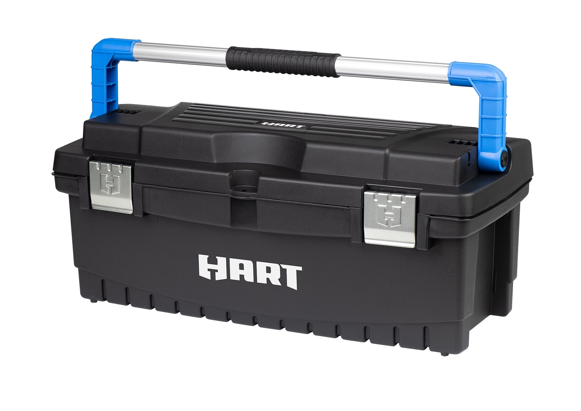 HART 26 in Toolbox, Heavy-Duty Resin Tool Storage and Organization (Black/Blue, 26 in) rbtb6