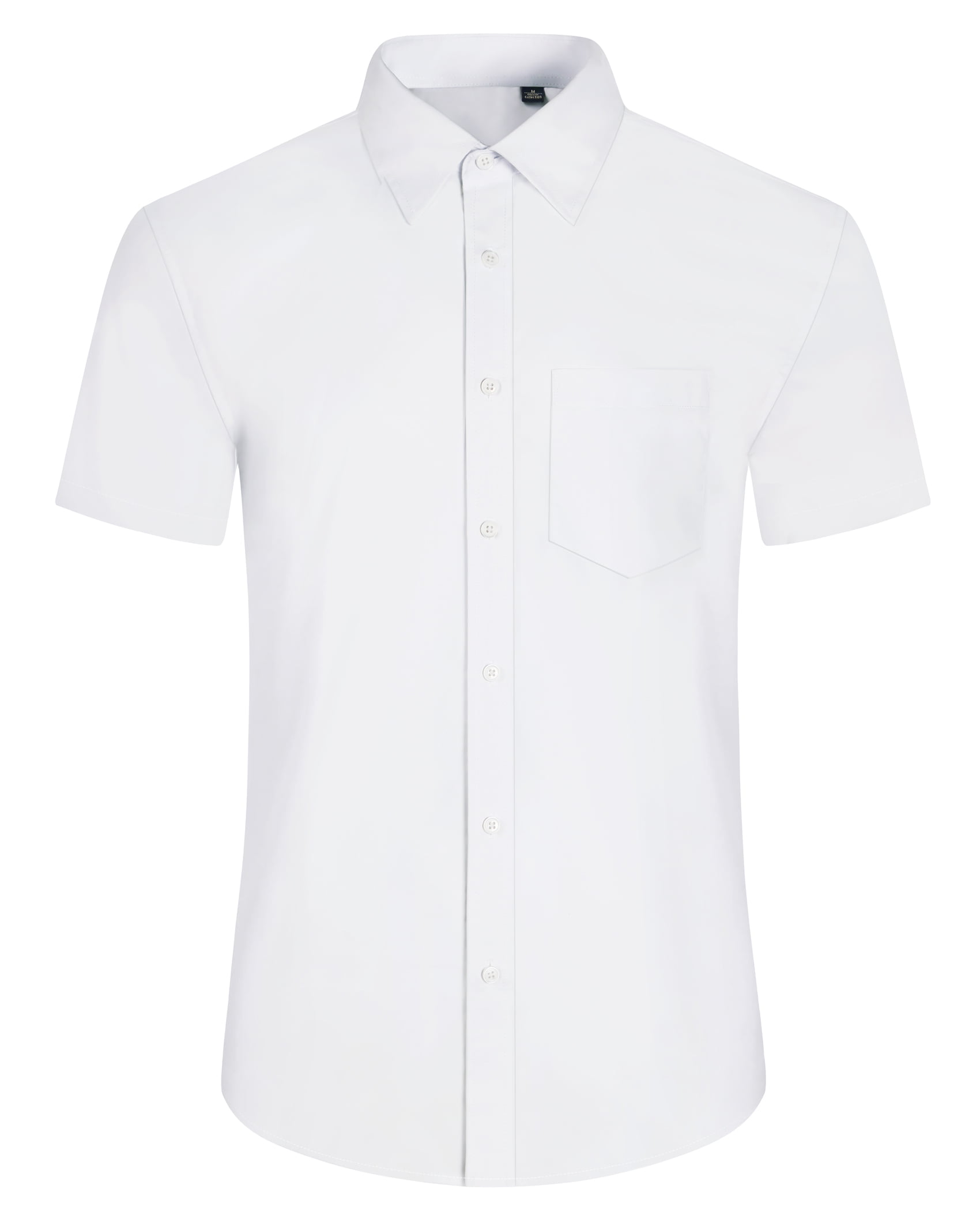 Youclos Men's Short Sleeve Dress Shirt Casual Button Down Wrinkle-Free (White, Regular Fit) 854yh
