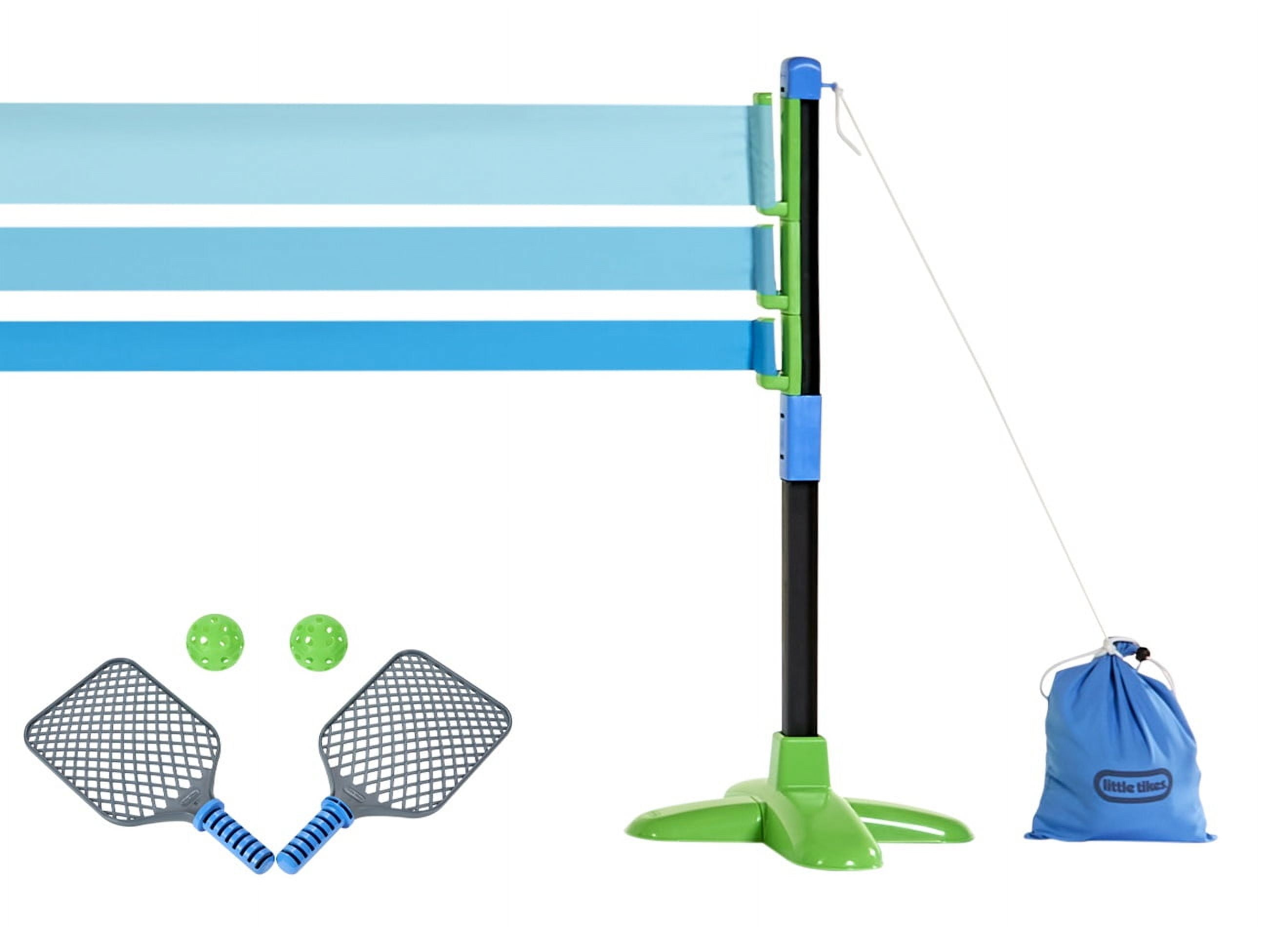 Little Tikes TotSports Pickleball Set, Adjustable Height Net with Paddles and Balls (Blue, 10 ft) evn64
