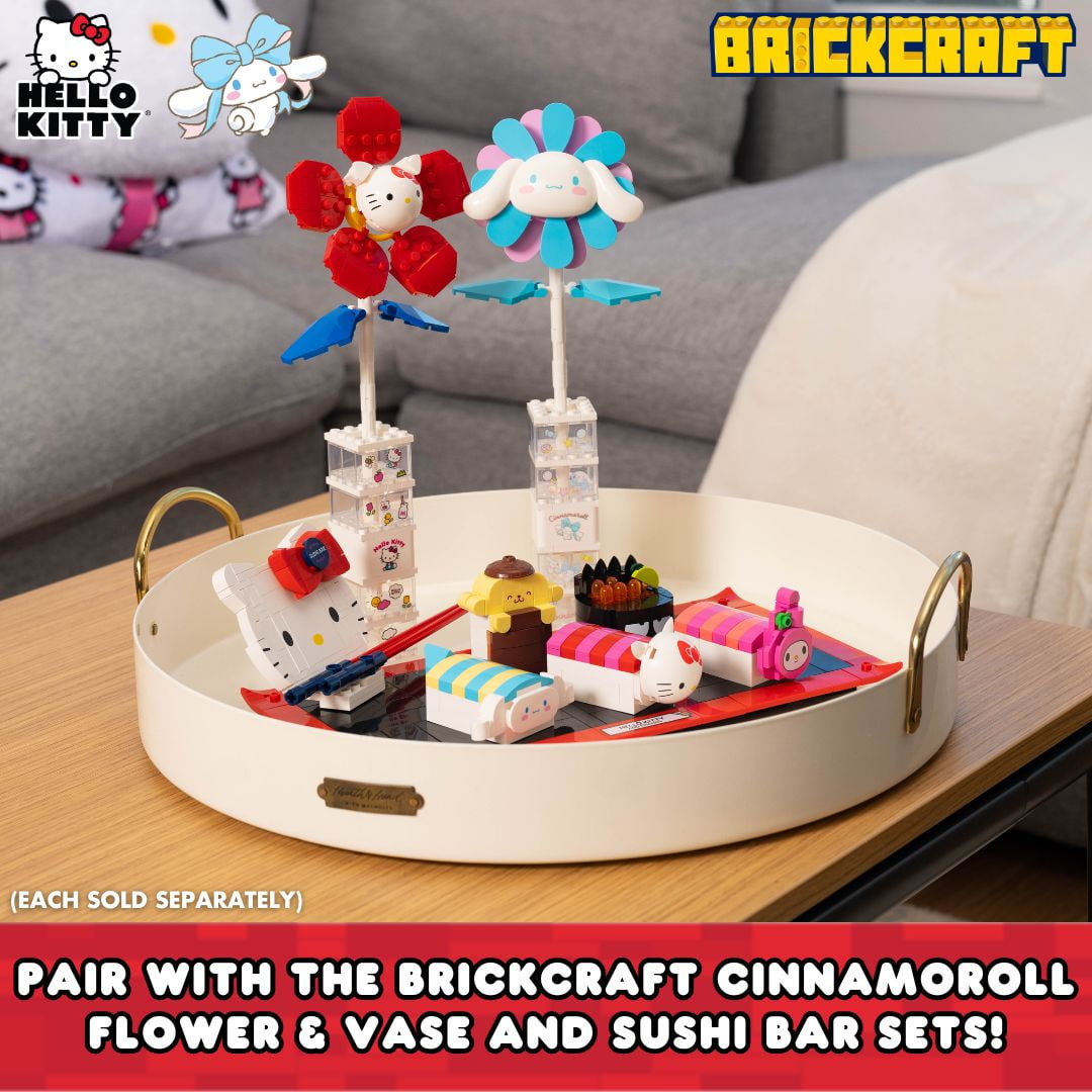 Brickcraft Hello Kitty Flower & Vase Building Kit (Decorative Floral Bouquet Set, 115 Pieces) tn9hd