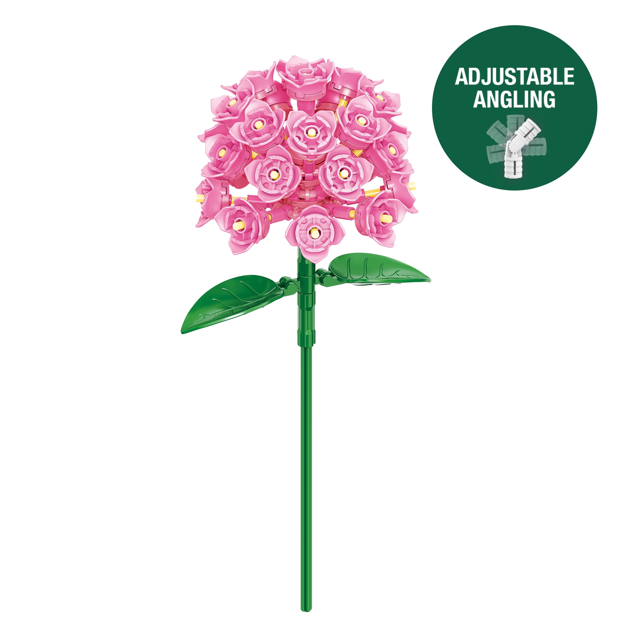 Brickcraft Pink Hydrangea Building Block Set (121-Piece Set) 94zga
