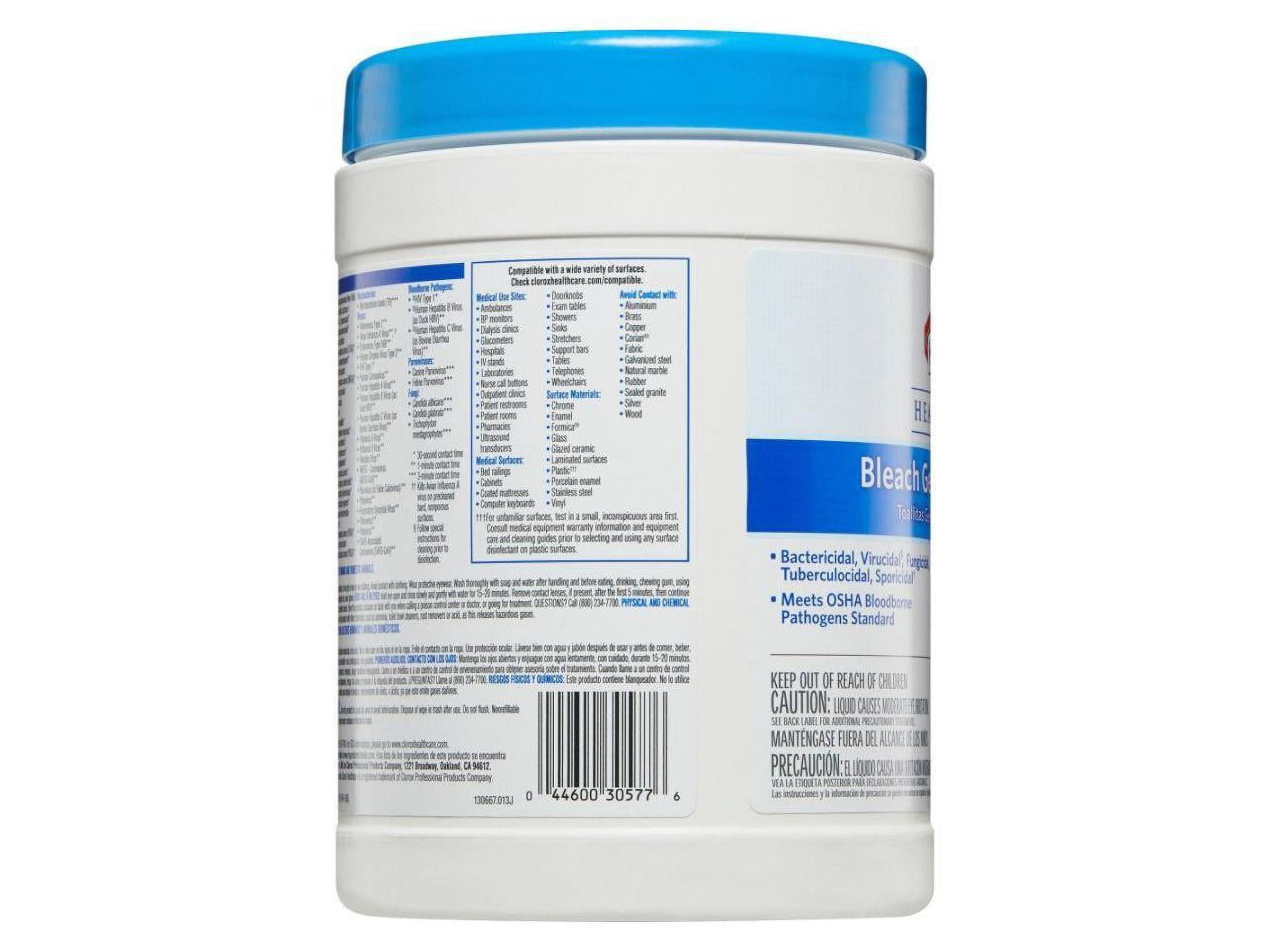 Clorox Healthcare Bleach Germicidal Wipes, EPA Registered Disinfectant (White, 150 Count) 8ri8l
