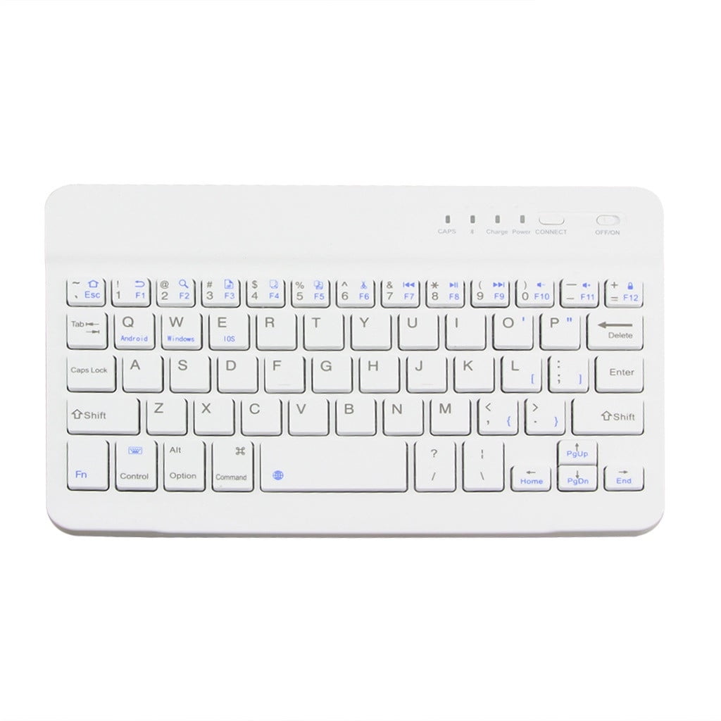 Pounoo Slim Wireless Bluetooth Keyboard for iMac iPad Android Laptop Tablet (White, 11 in) 3ord5