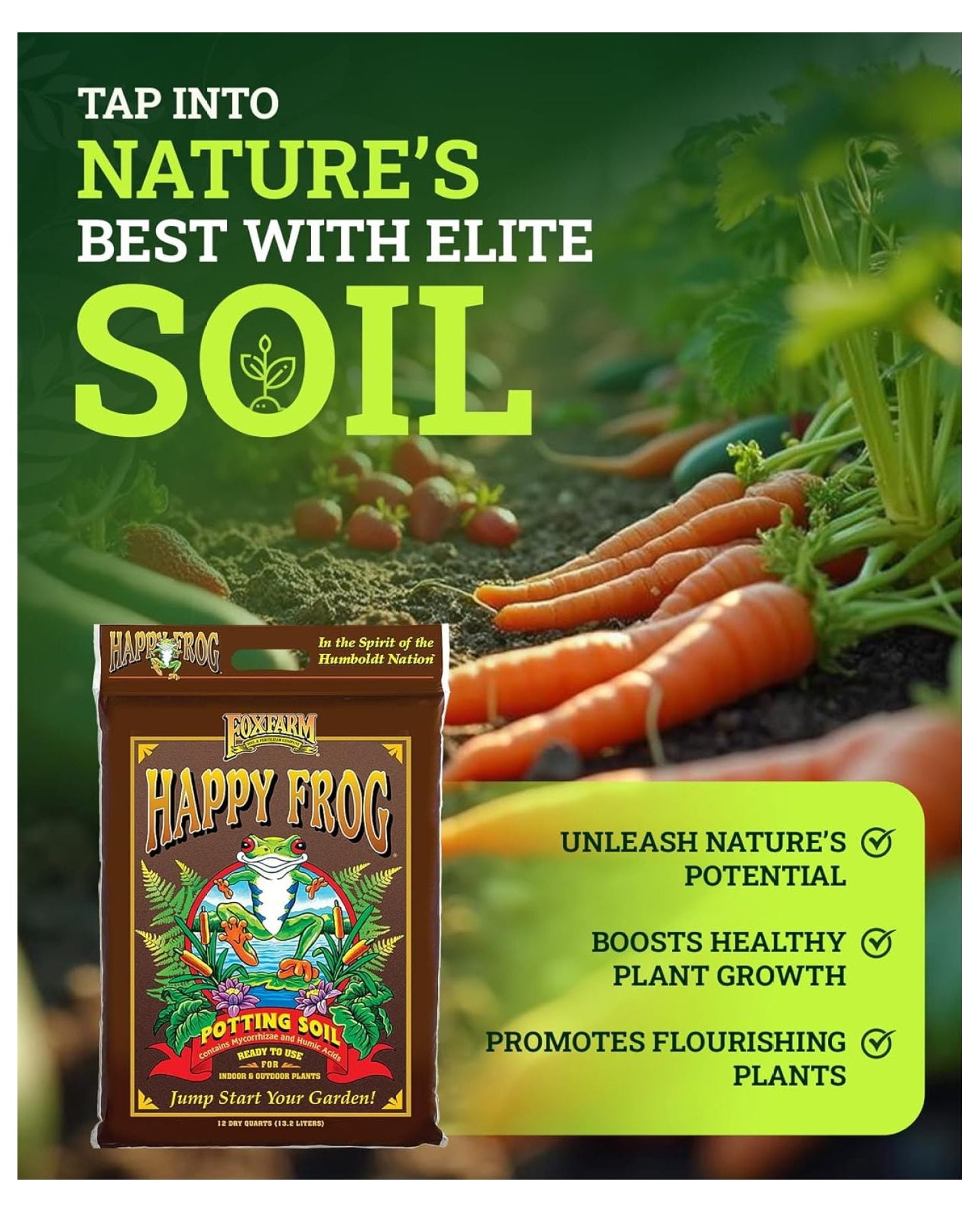 Happy Frog Potting Soil for Indoor and Outdoor Container Plants (12 qt) b24vf