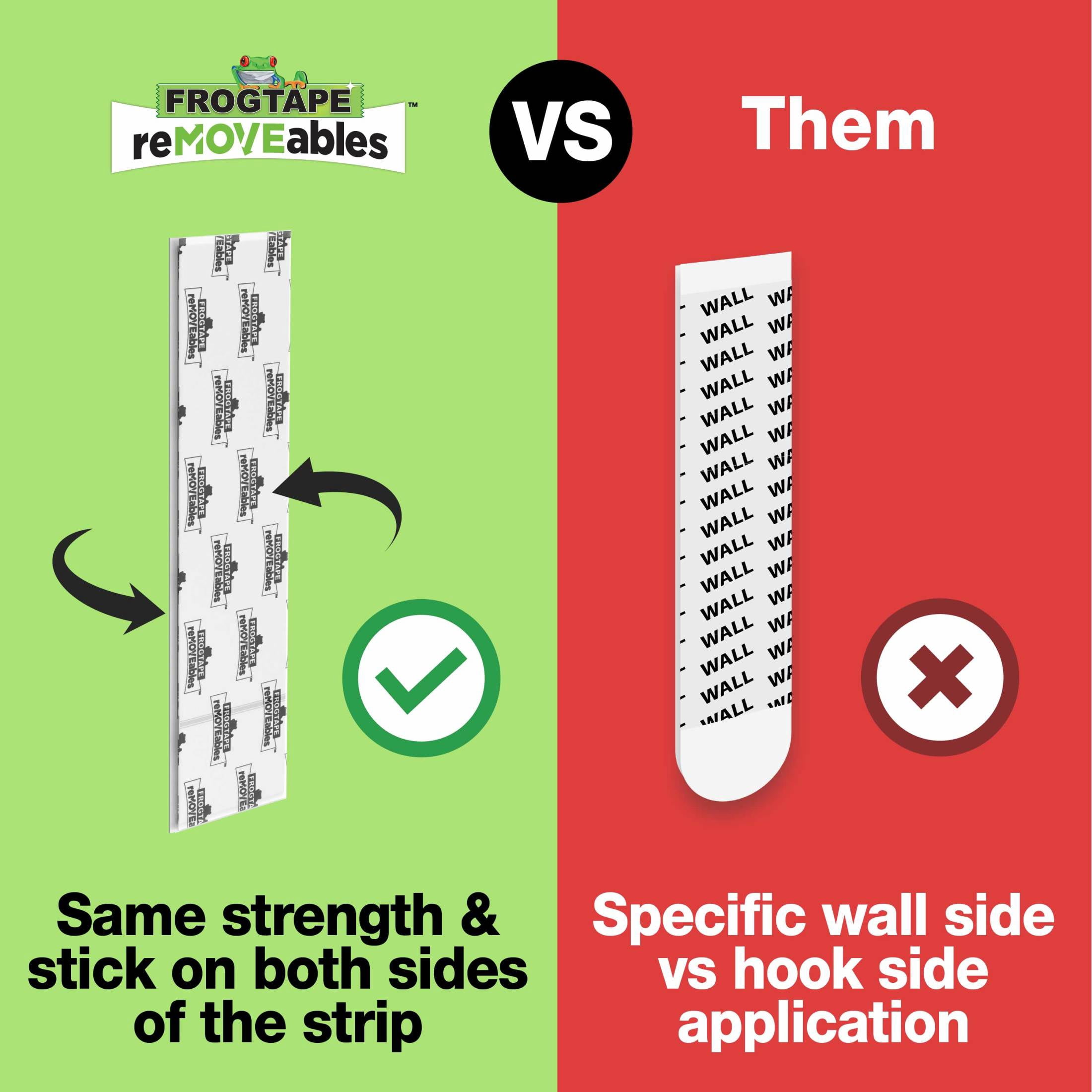 FrogTape reMOVEables Clear Mini Hooks (Clear, 18 Hooks and 24 Adhesive Strips) dw6ke