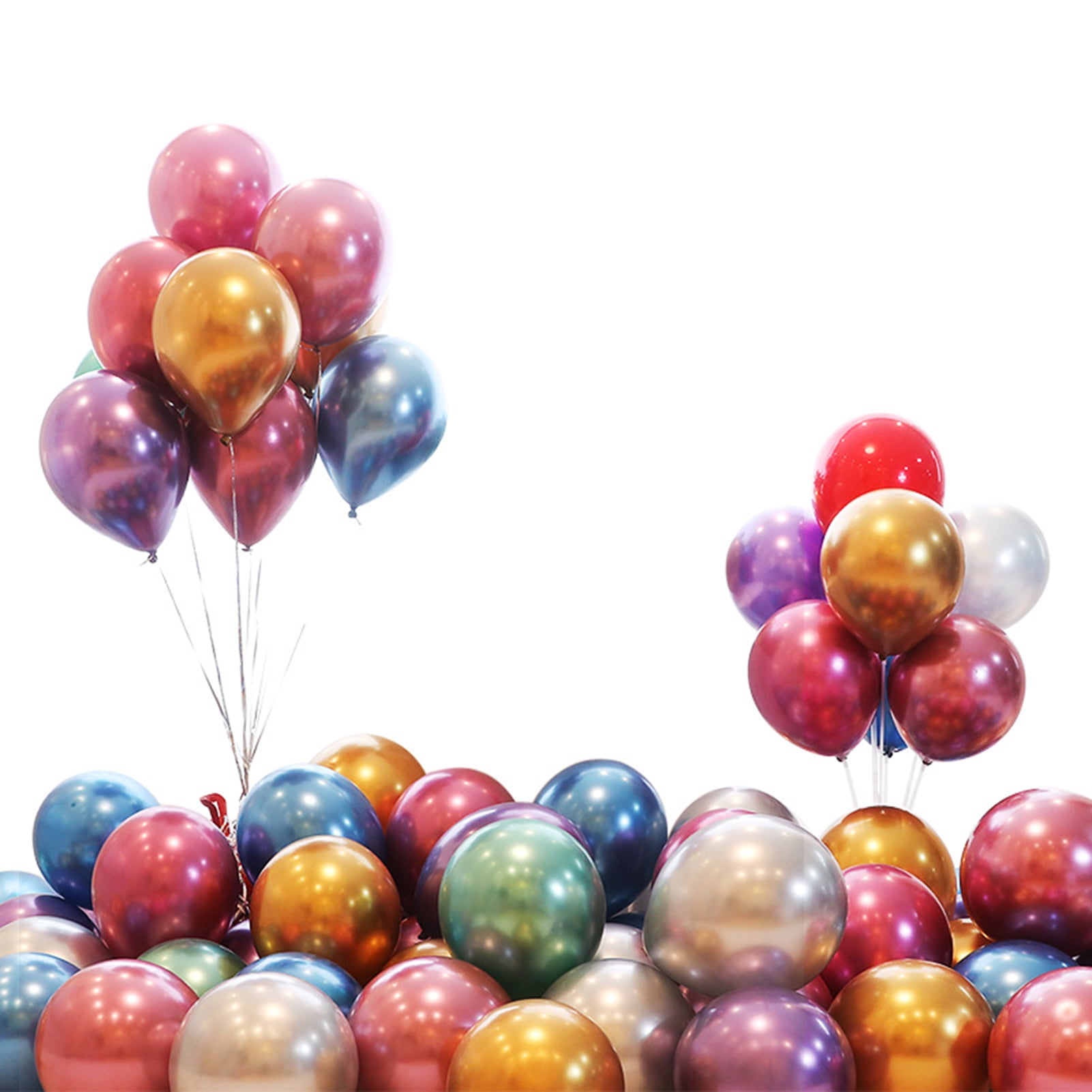 Mightlink Metallic Latex Balloons for Party Decoration, Shiny Tear-Resistant Decor for Weddings and Birthdays (Multi-color, 50 Pack, 5 in) jf8vo