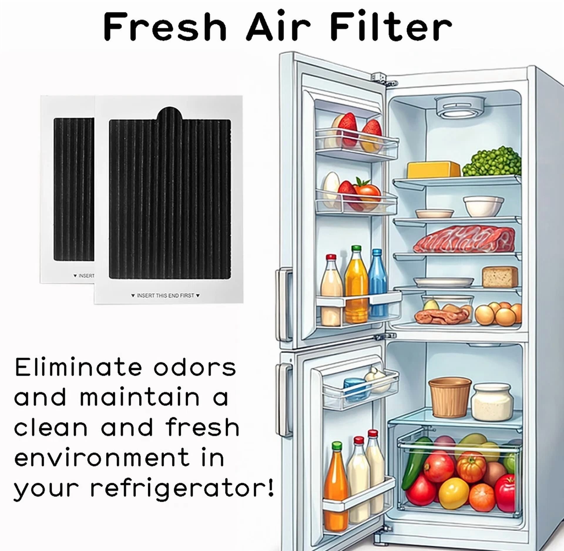 Rhea Pure Air Filter Replacement for Frigidaire Electrolux Refrigerators (2 Pack) 8uyj4