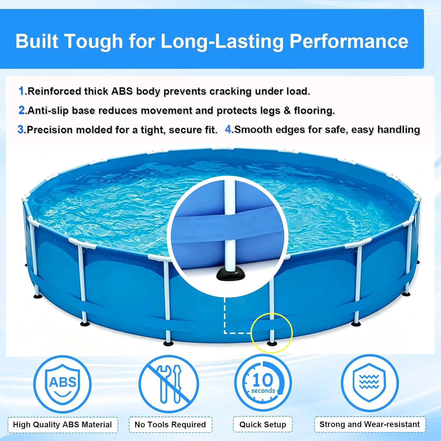 DADAMAII Pool Leg Cap Replacement for Bestway Steel Pro MAX & Power Steel Frame Pools (Black, 2 Pack) 88jrr
