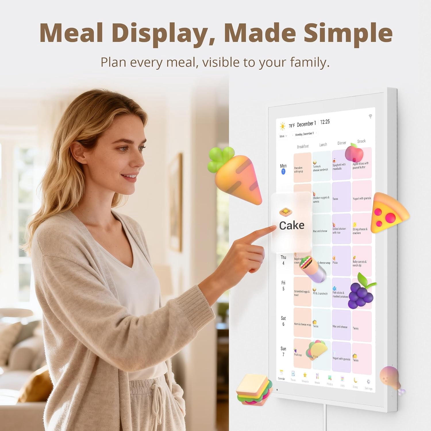 Dragon Touch 21.5 Inch Smart Digital Calendar and Family Planner with Chore Chart (White, 21.5 in) e8jpj
