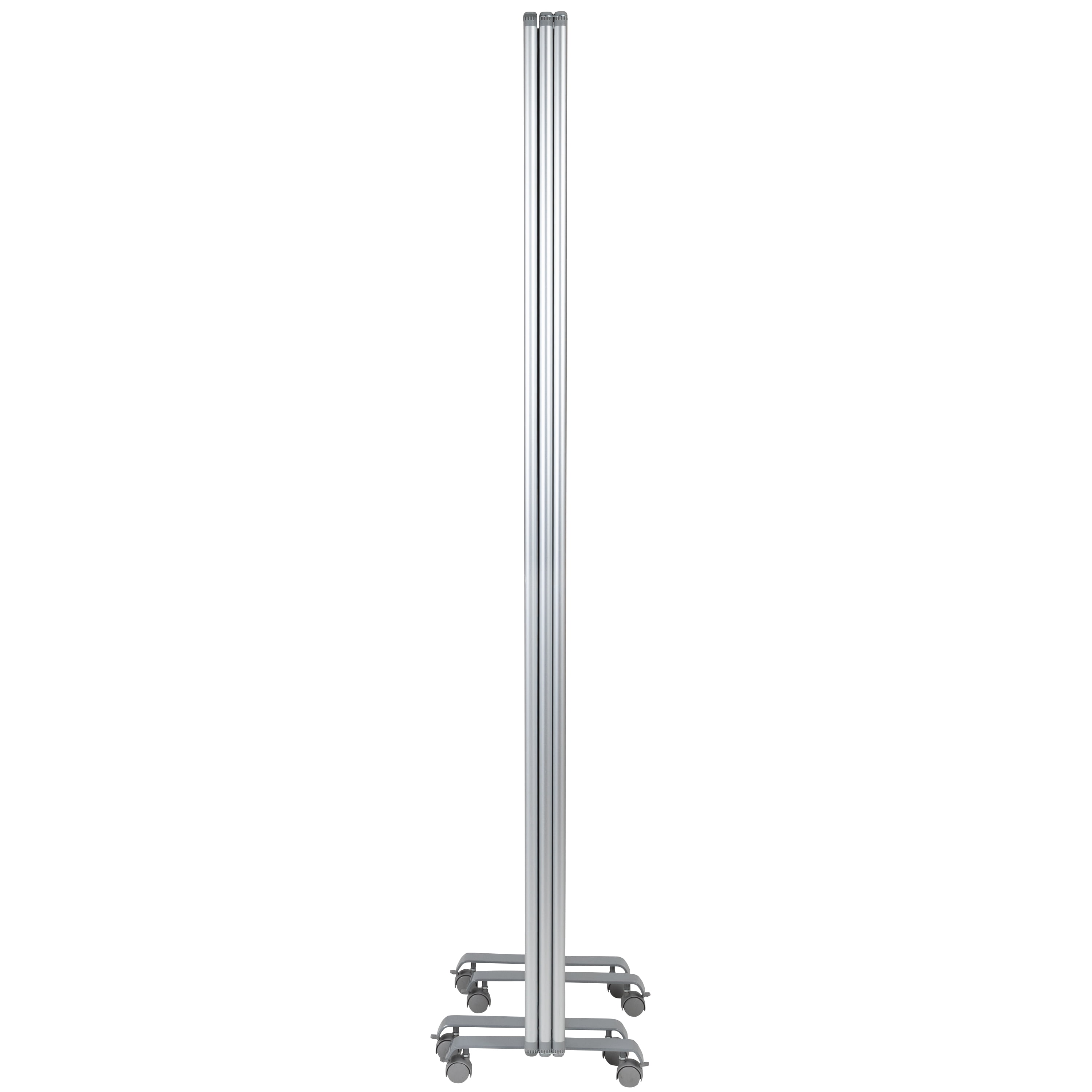 BizChair Mobile Magnetic Whiteboard and Fabric Room Divider (White, 72 in H x 24 in W, 3 Sections) v499p