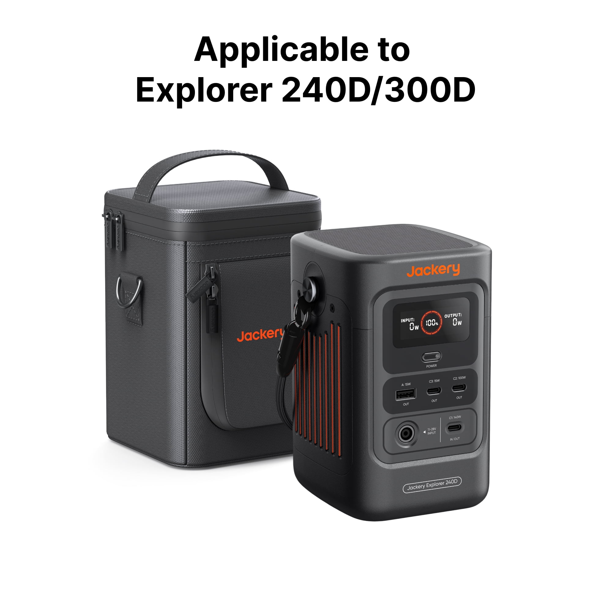 Jackery Carrying Case for Explorer 240D and 300D Portable Power Station (Black, 5.5 in x 5.5 in x 8.5 in) n9lyn