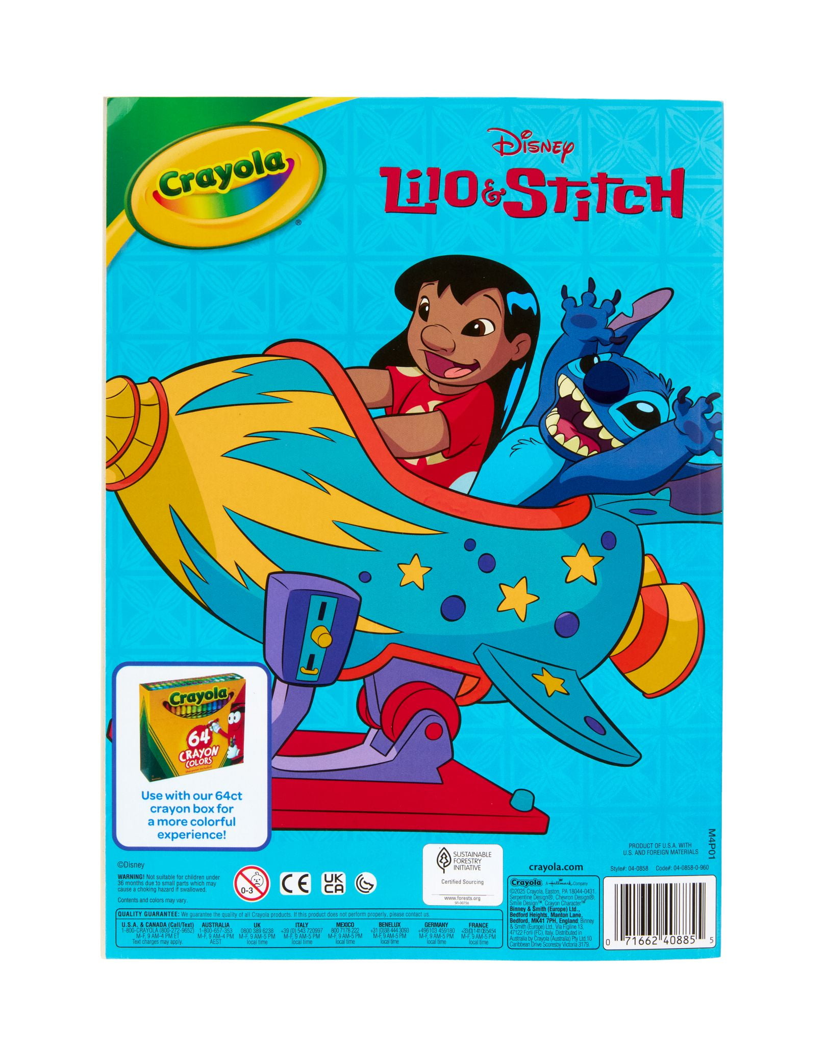 Crayola Lilo & Stitch Coloring Book with Stickers (96 Pages) yubib