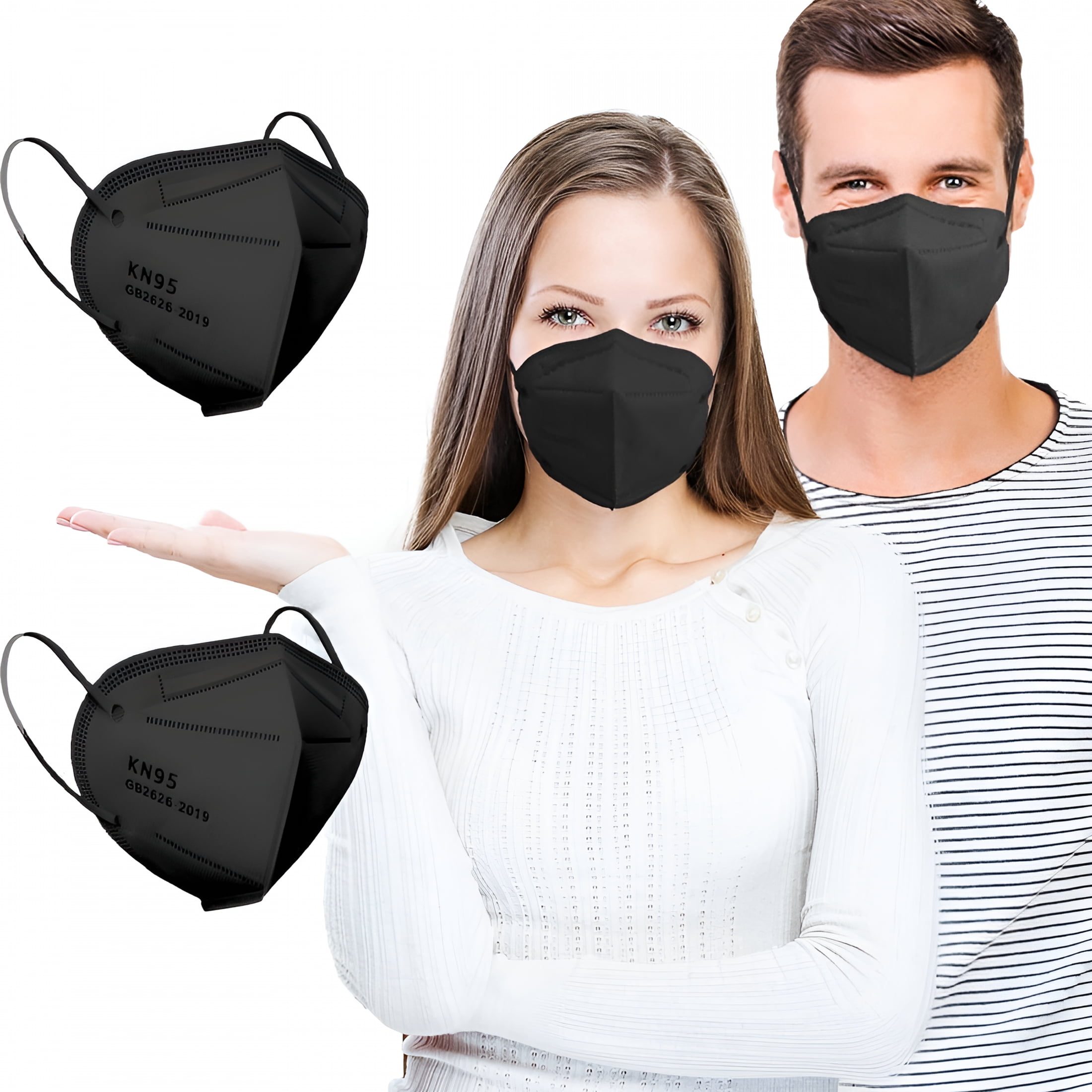 OITY KN95 Face Mask 5-Layer Protective Respirator with Elastic Ear Loops (Black, 20 Pack) v1nrv