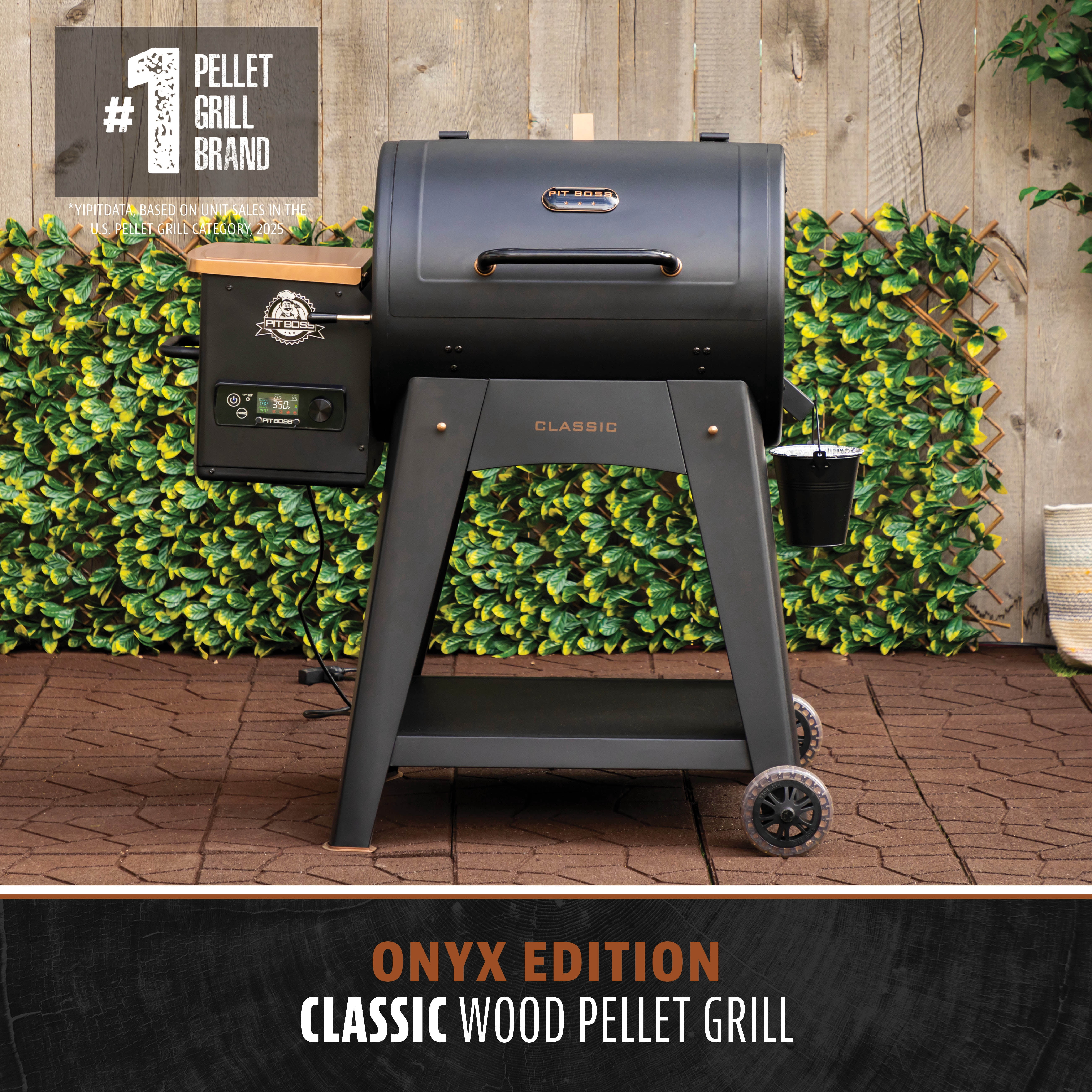 Pit Boss Onyx Series Wood Fired Pellet Grill and Smoker (Black, 746 sq in) xhgjr