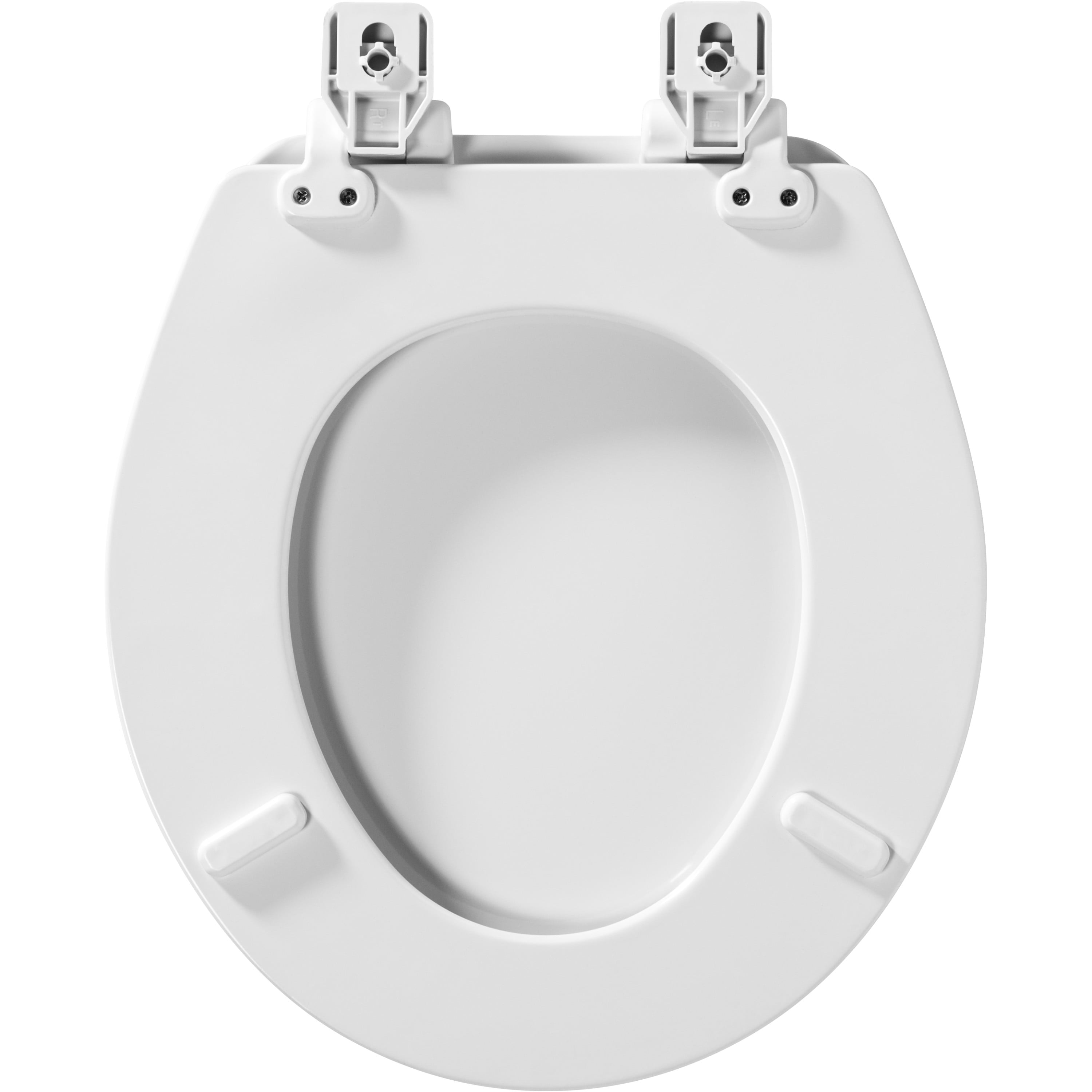 Mayfair Lannon Slow Close Round Enameled Wood Toilet Seat (White, Round) rpjpy