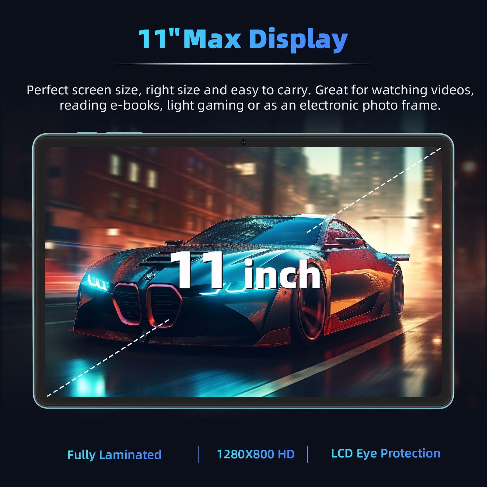 EDDBNi 11-inch Android 15 Tablet (12GB RAM, 128GB ROM, Octa-Core, Black, 11 in) 79a58