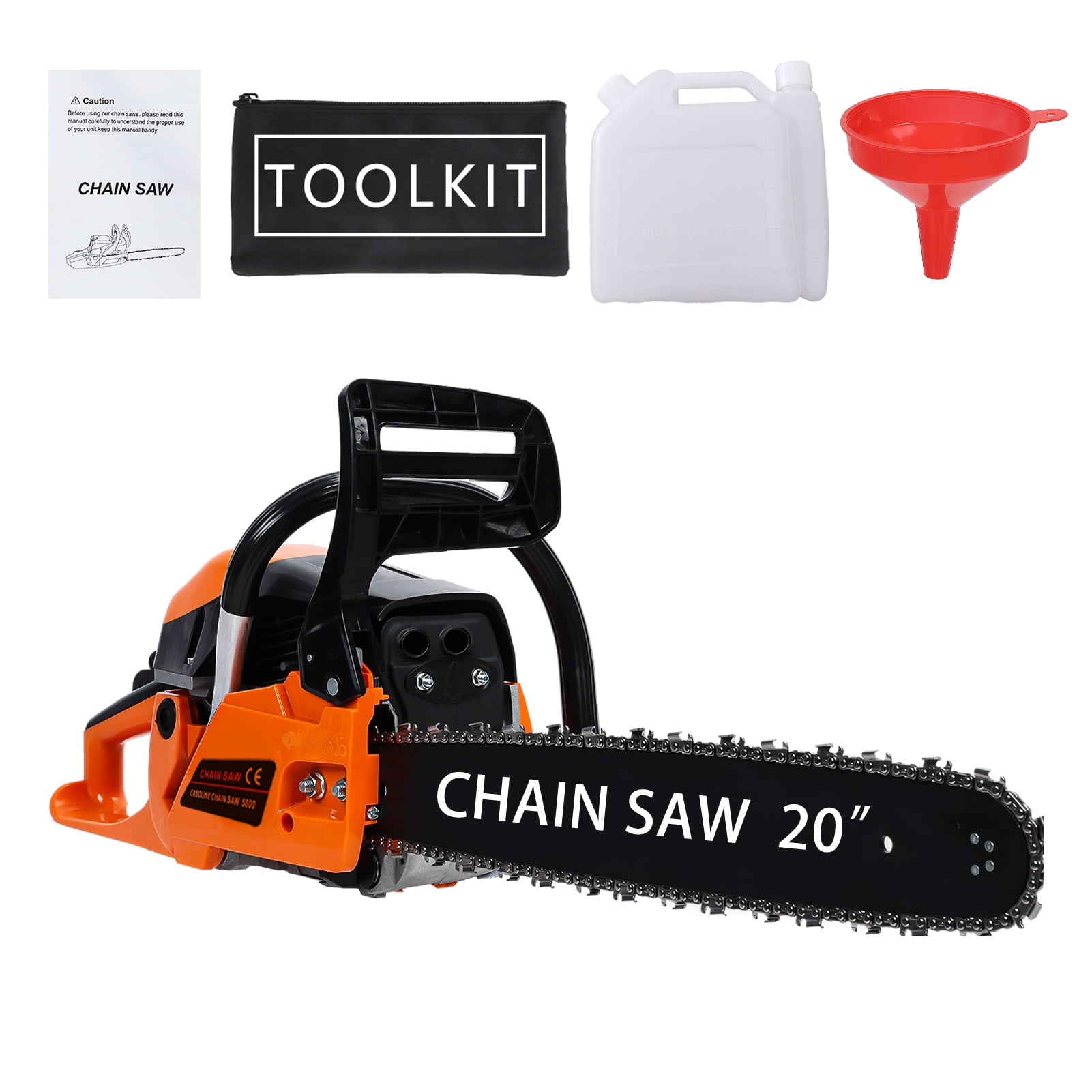 Dapmiu 58cc 2200W Gas Chainsaw (Orange, 20 in) 2h191