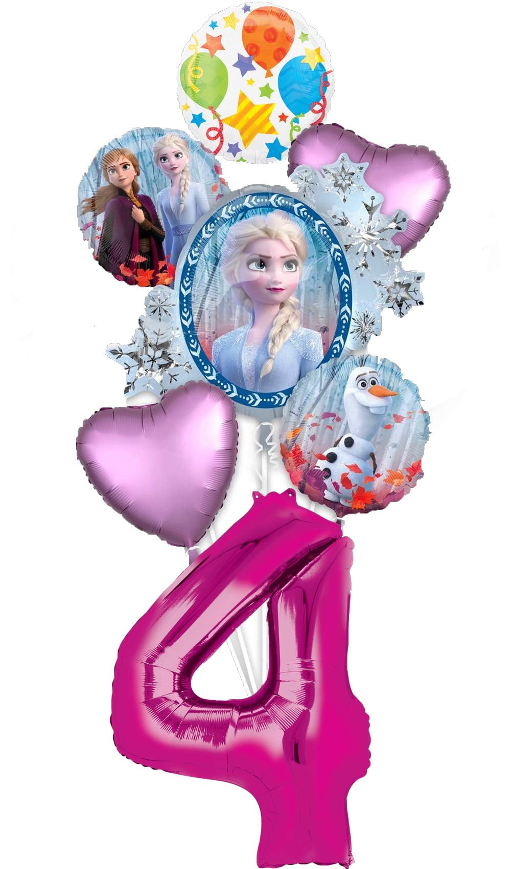 Mayflower Products Frozen 2 Birthday Balloon Bouquet Decoration Set (Pink, 7 Piece Set) igmpc