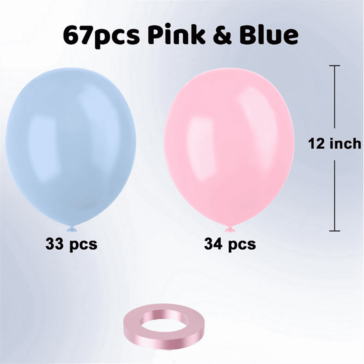 Generic Latex Balloon Set Gender Reveal Party Decorations (Pink and Blue, 67 Pack, 12 in) 8f7qh