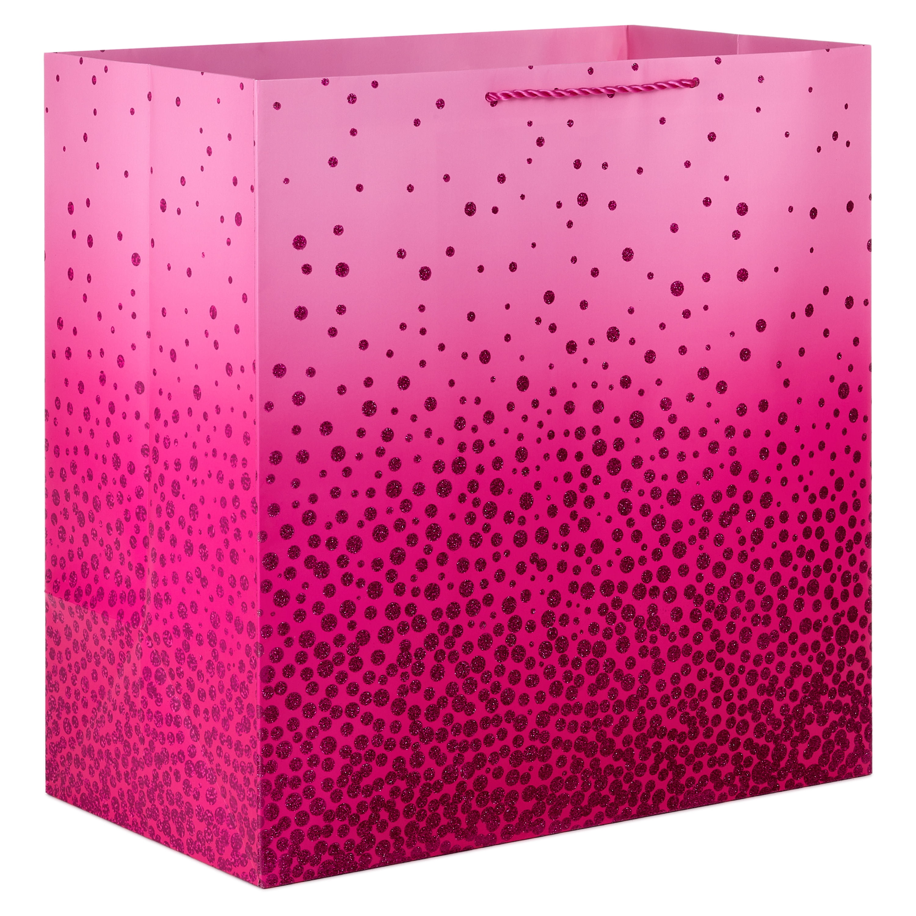 Hallmark Extra-Deep Gift Bag (Pink with Cascading Dots, 14.7 in x 15 in x 8.2 in) iaskx