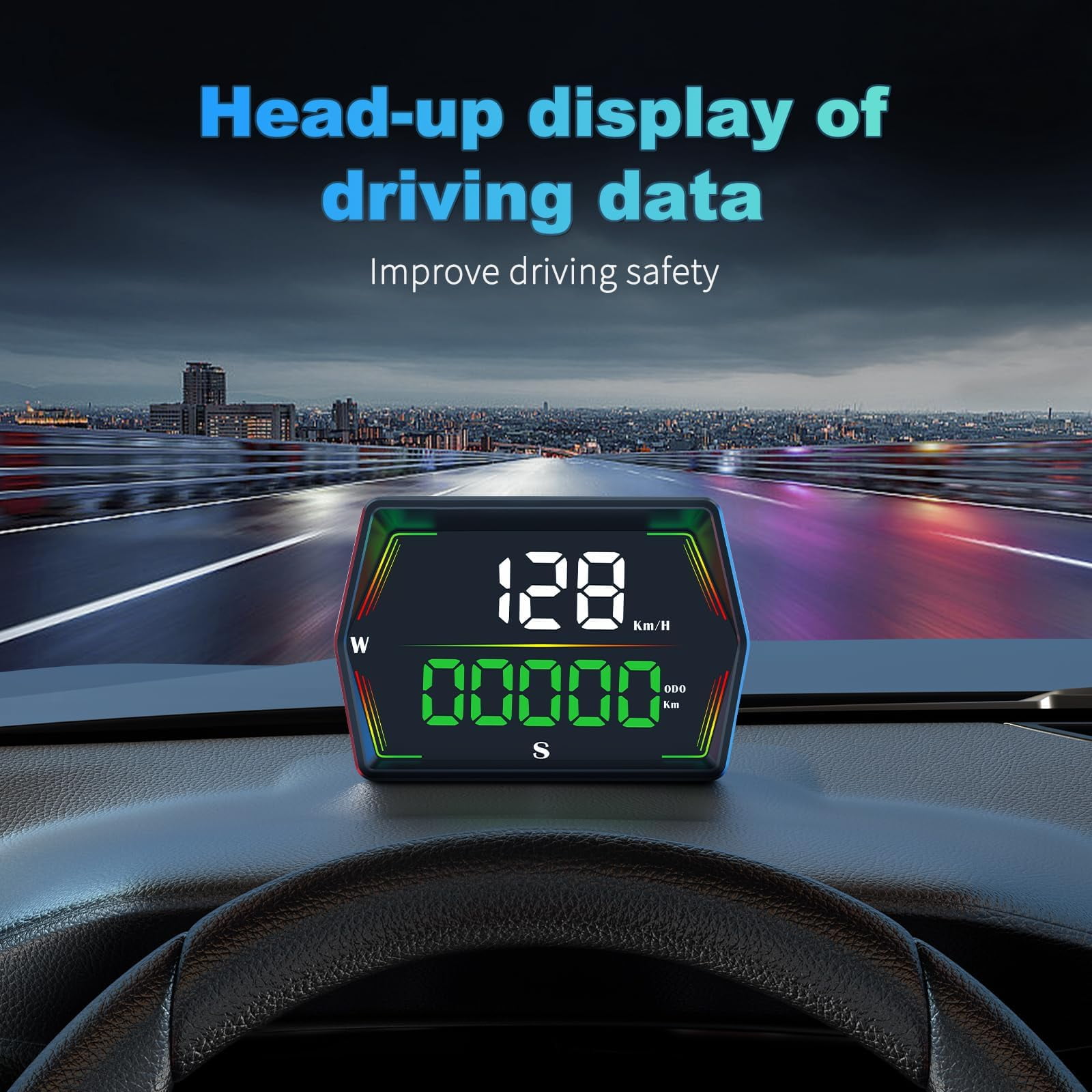 LC-dolida GPS Speedometer Heads Up Display for Cars with Overspeed Alarm and Fatigue Driving Reminder (Black) 6ngo5
