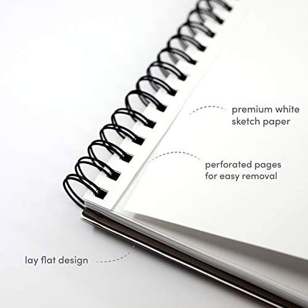 Paperage Hardcover Spiral Sketchbook, Acid-Free Drawing Paper, Perforated Pages (White, 8.5 in x 11 in, 2 Pack) lxefr