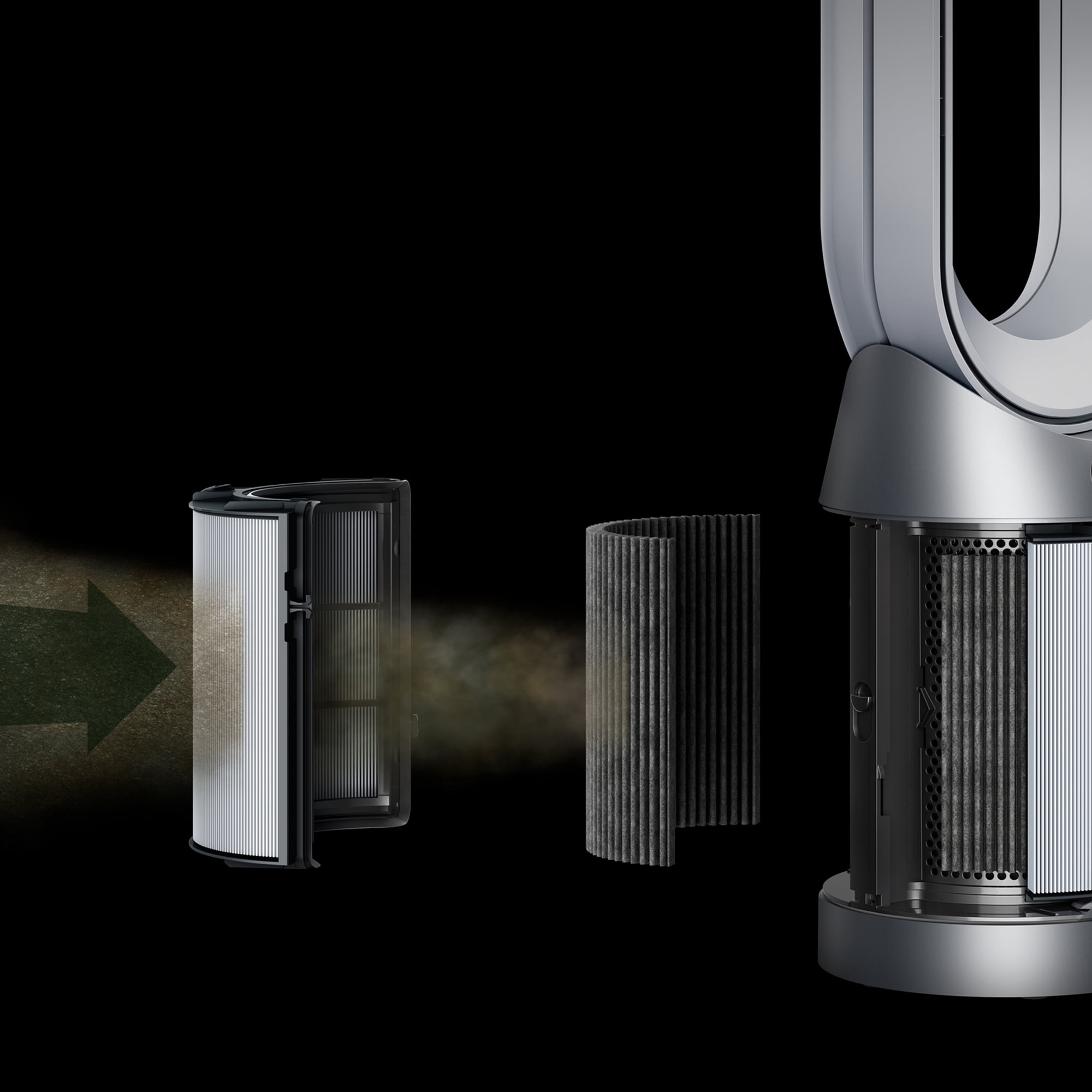 Dyson Purifier Cool Tower Fan TP7C HEPA Activated Carbon Air Purifier (White/Silver, 101 sq ft) lu42h