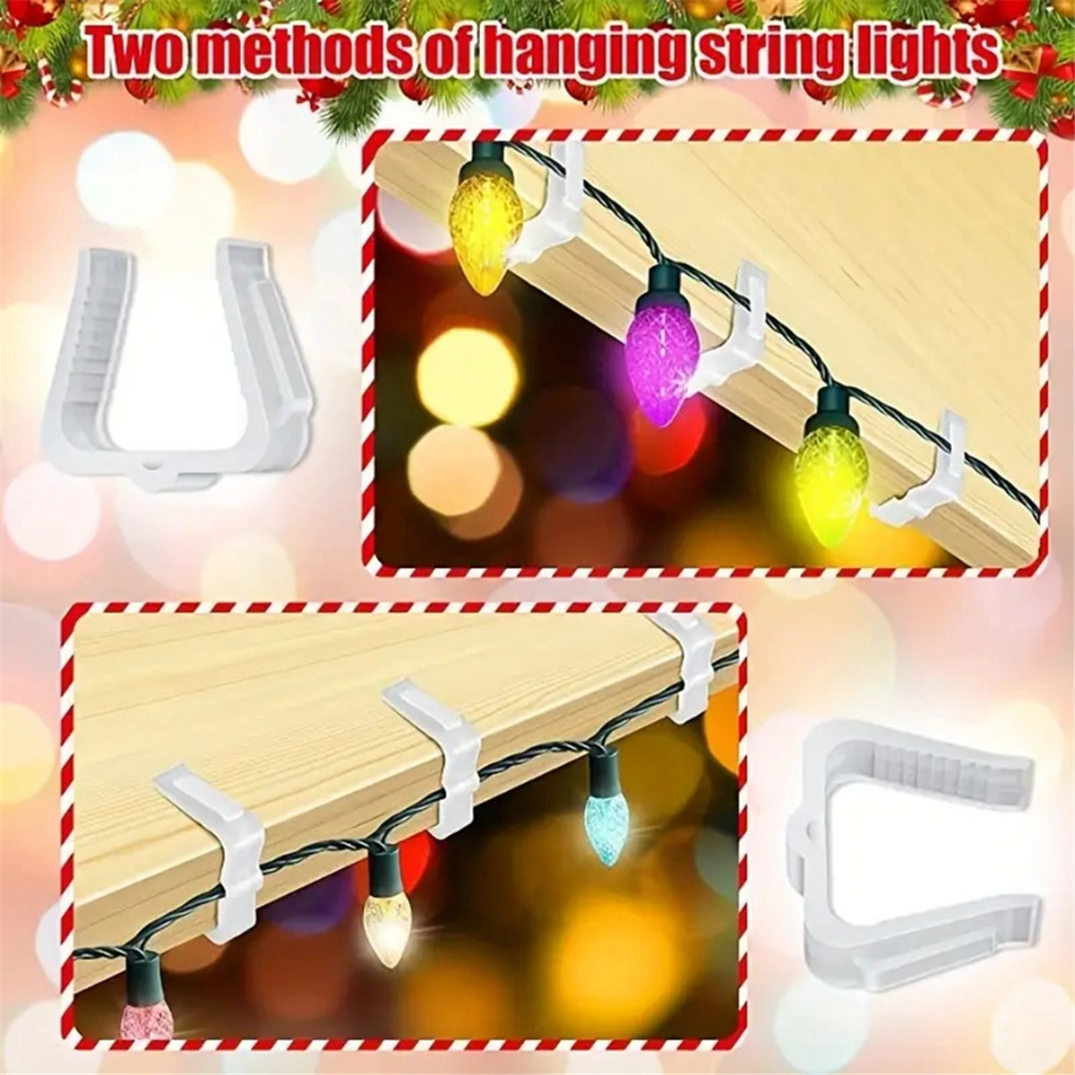 Generic Christmas Light Hanger Hooks (White, 50 Pack, 1.625 in) 6aqaq