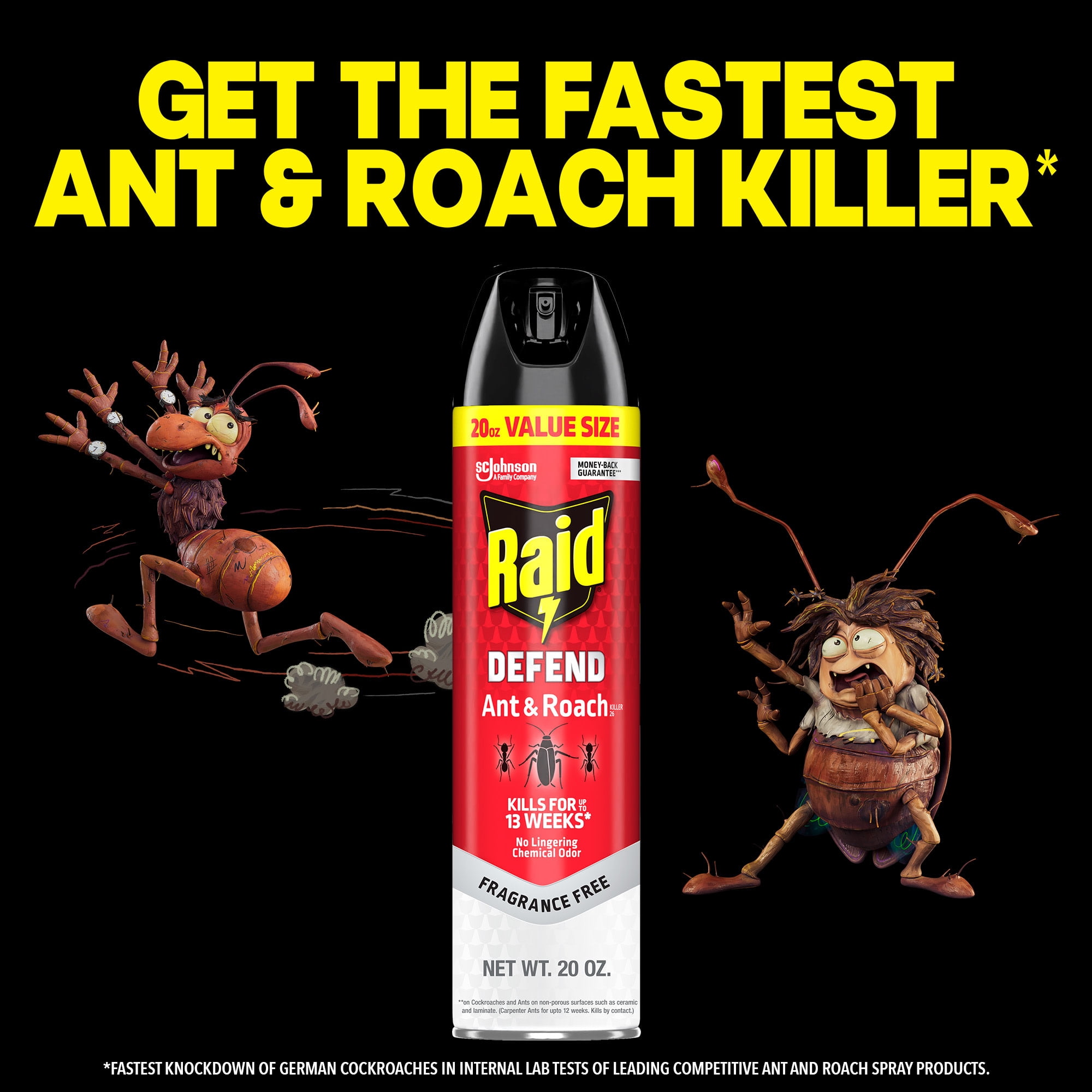 Raid Ant & Roach Killer Indoor Insecticide Spray (Fragrance Free, 20 oz) s92o8