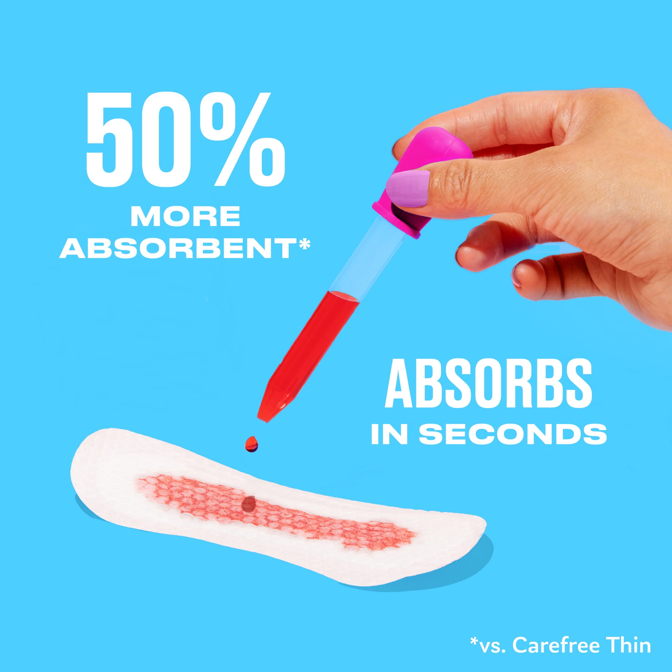 Carefree Panty Liners, Extra Long, Unscented Daily Feminine Protection (93 Count) 93a5p