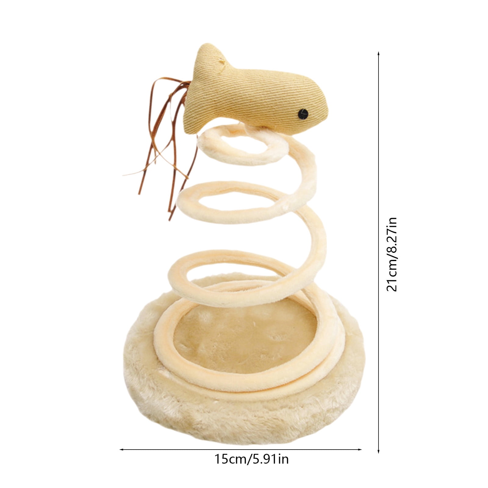 Tarmeek Interactive Cat Toy with Rotating Track and Detachable Feather (Beige, 12 in) dszy2 - Image 3