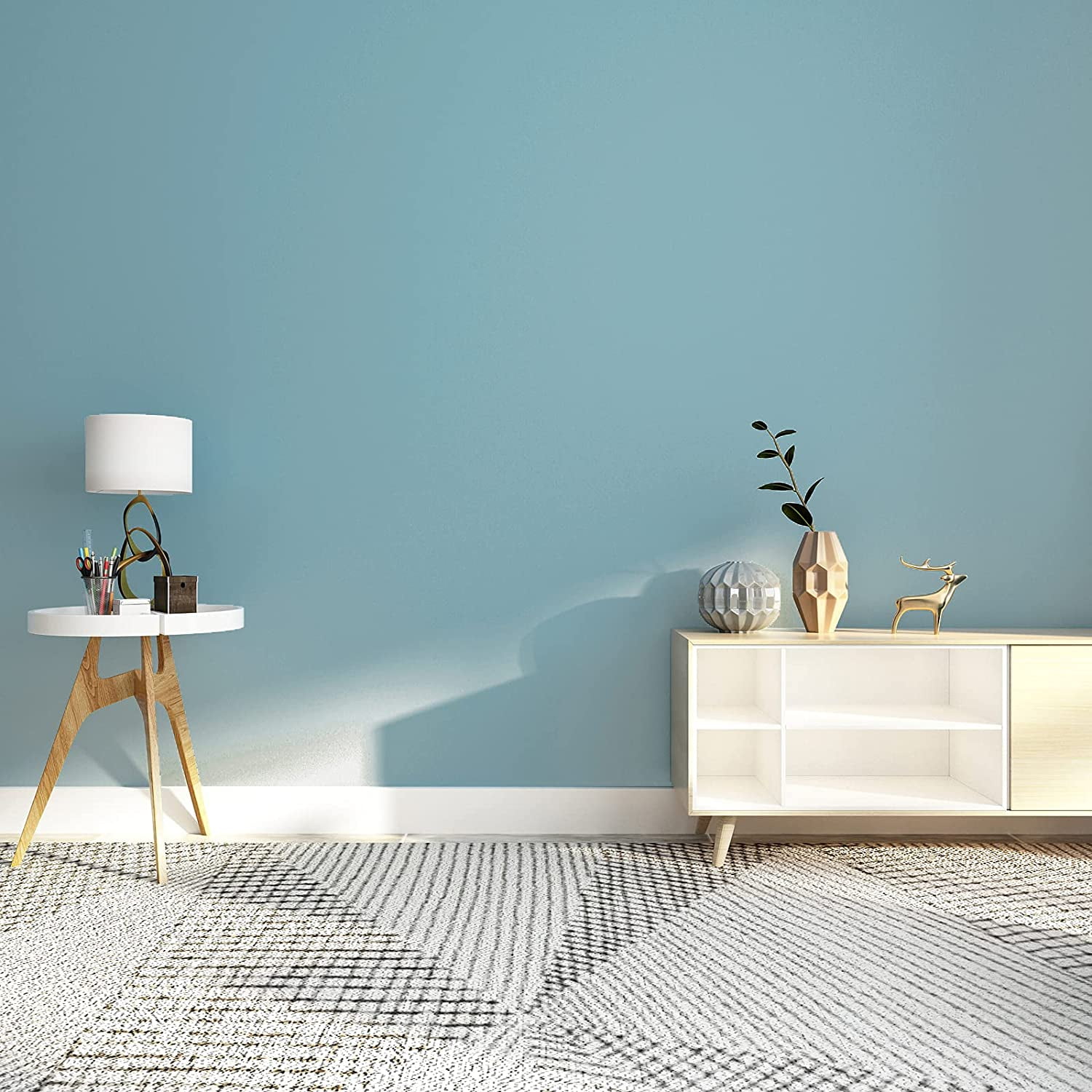 VEELIKE Peel and Stick Wallpaper, Waterproof Matte Ocean Blue Contact Paper for Furniture and Walls (15.7 in x 118 in) 72753