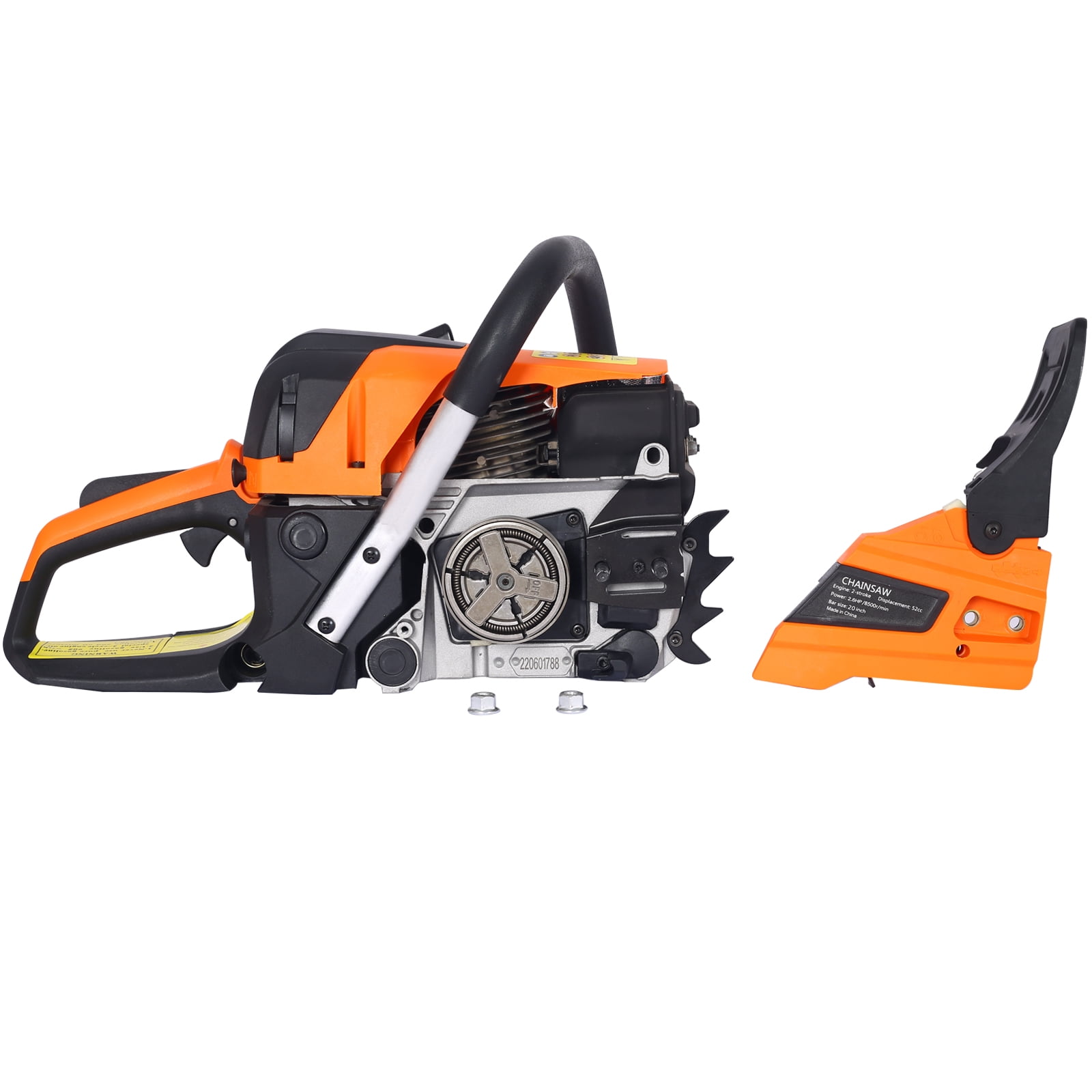 Seizeen Gas Chainsaw, 52cc 2.6HP Gasoline Powered Tree Pruning Saw with 20 in Bar (Orange, 20 in) 29wqt