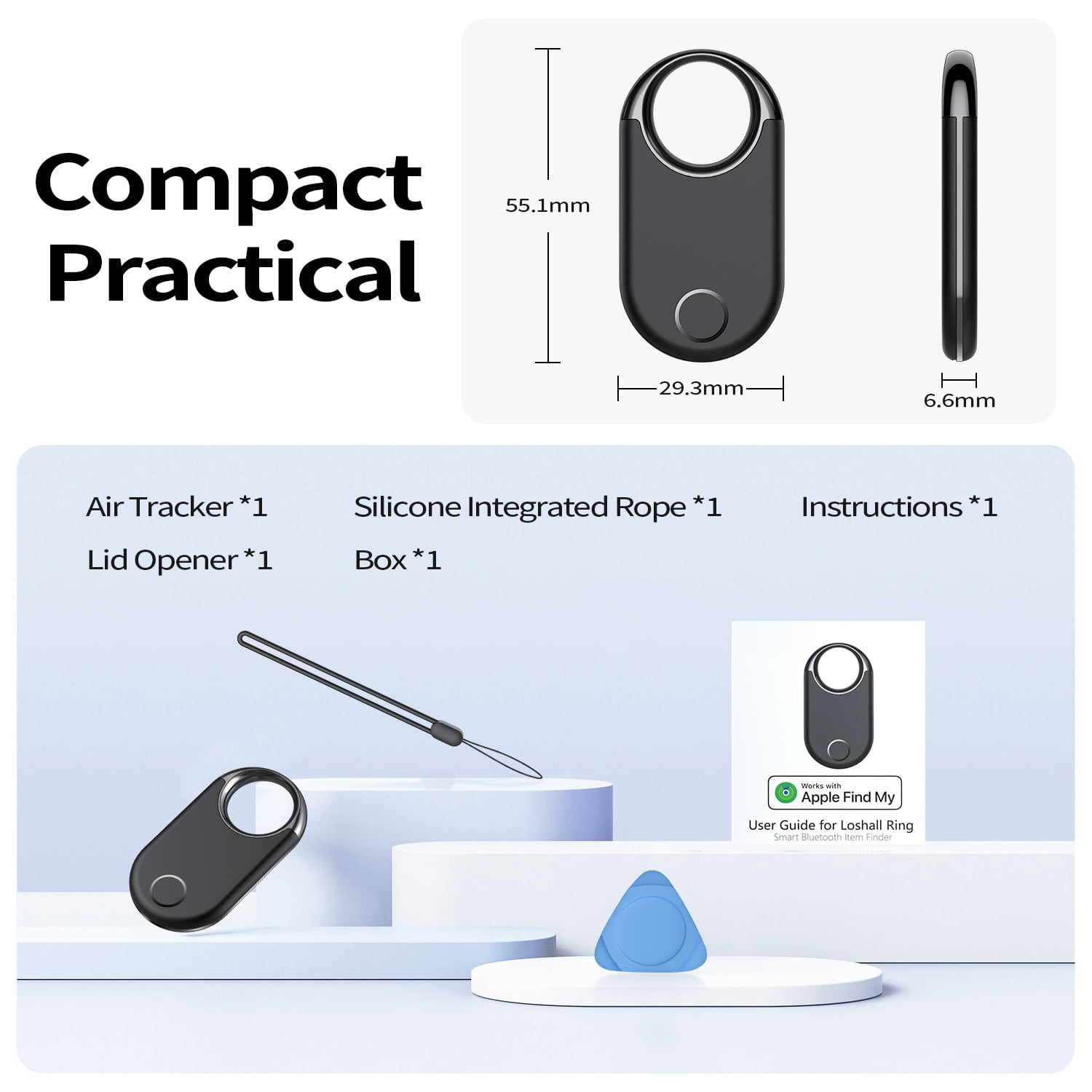 Aptkdoe Smart Item Finder for Apple Find My, Bluetooth Tracker for Luggage Keys and Wallet (4 Pack) rq66k