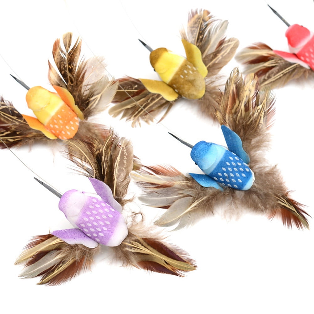 GERsome Interactive Cat Toy Tumbler (Spinning Bird Teaser, Extra Long Feather Wand) munxv