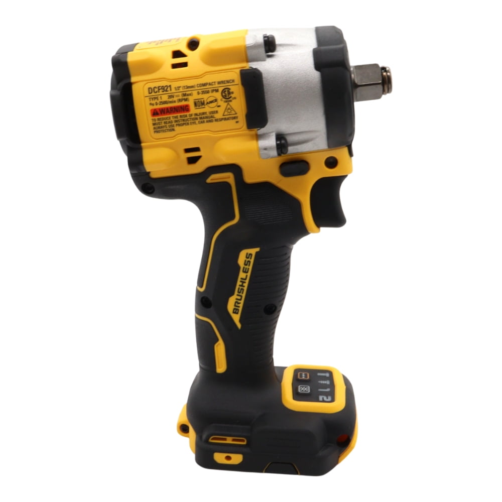 DEWALT DCF921P2 20V Cordless 1/2 in Impact Wrench Kit (Yellow, 2 Batteries and Charger) loru8
